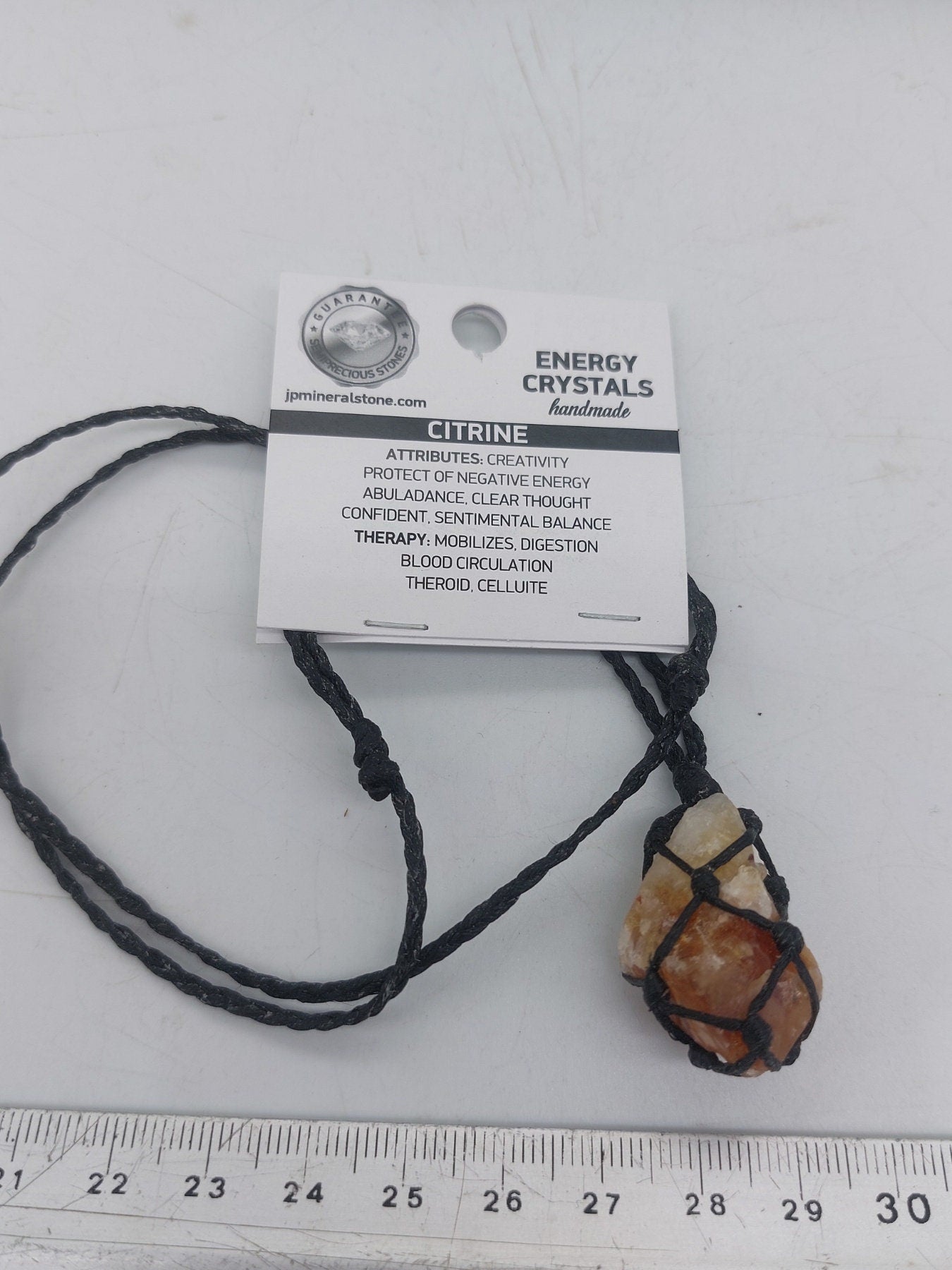 Natural Citrine Rough Point Mineral Stone Brazilian Crystal Healing Makrame Wrapped Necklace Protection Gift Accessories