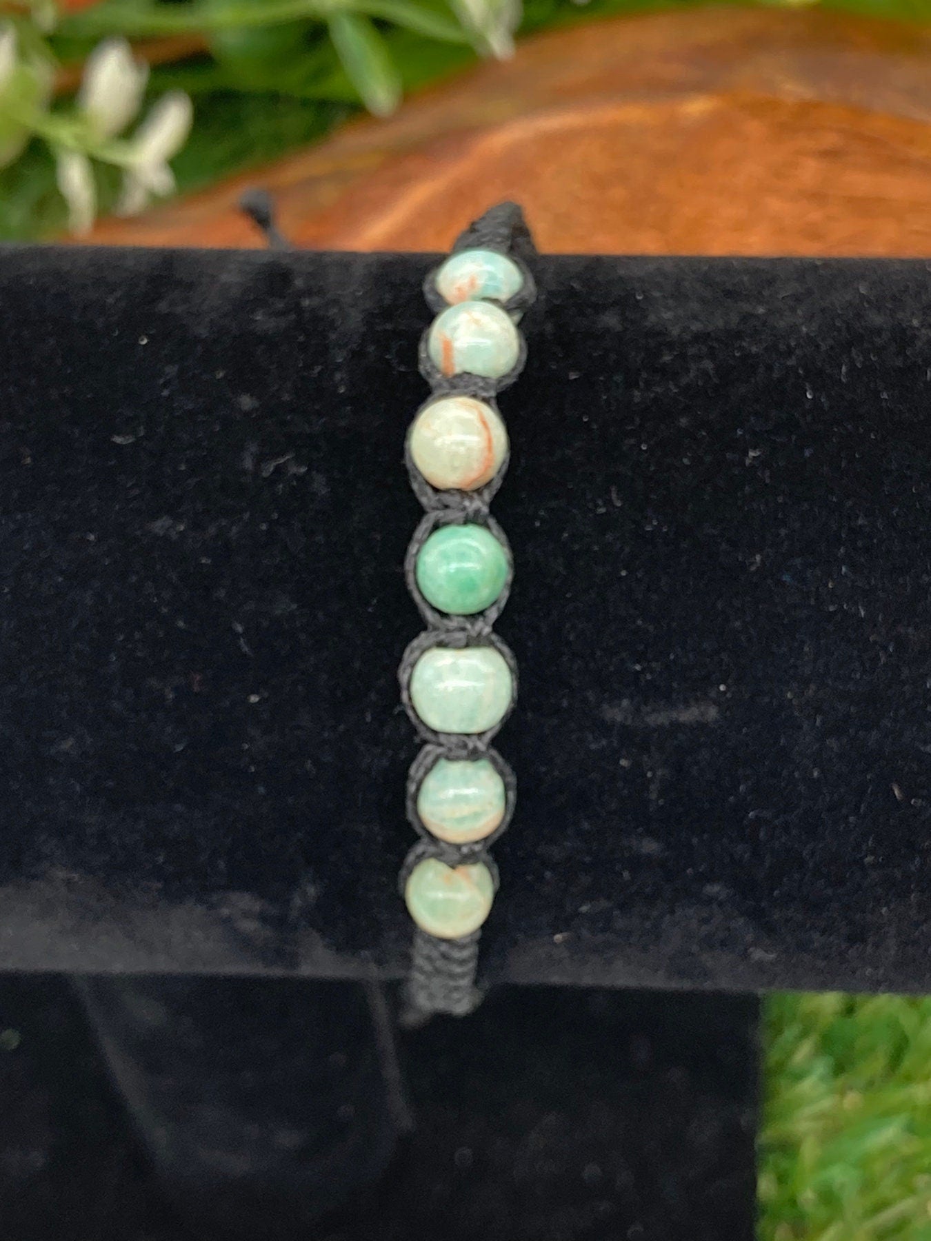 Amazonite Crystal Beads Macrame Bracelet