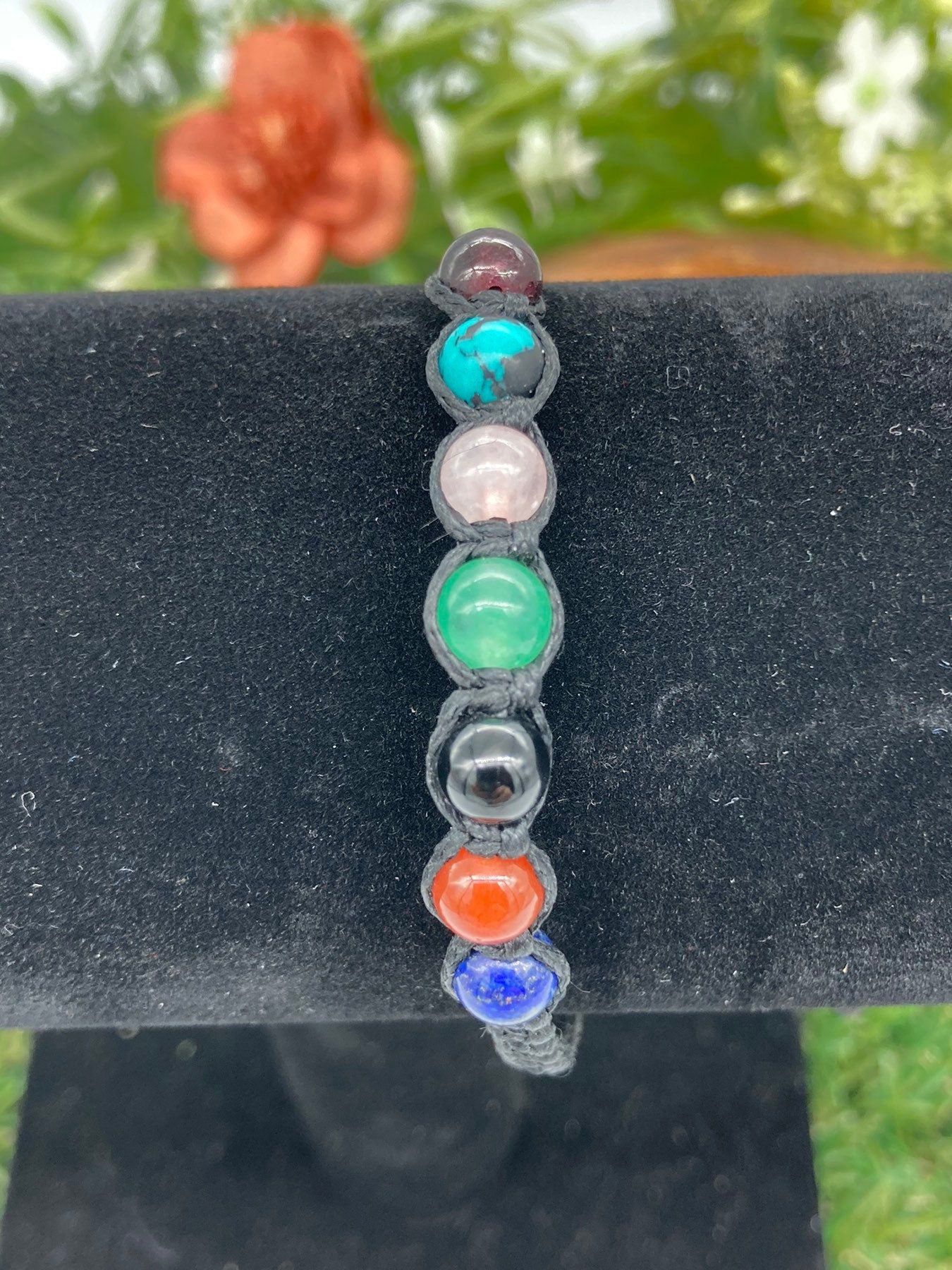 Chakra Crystals Beaded Macrame Bracelet