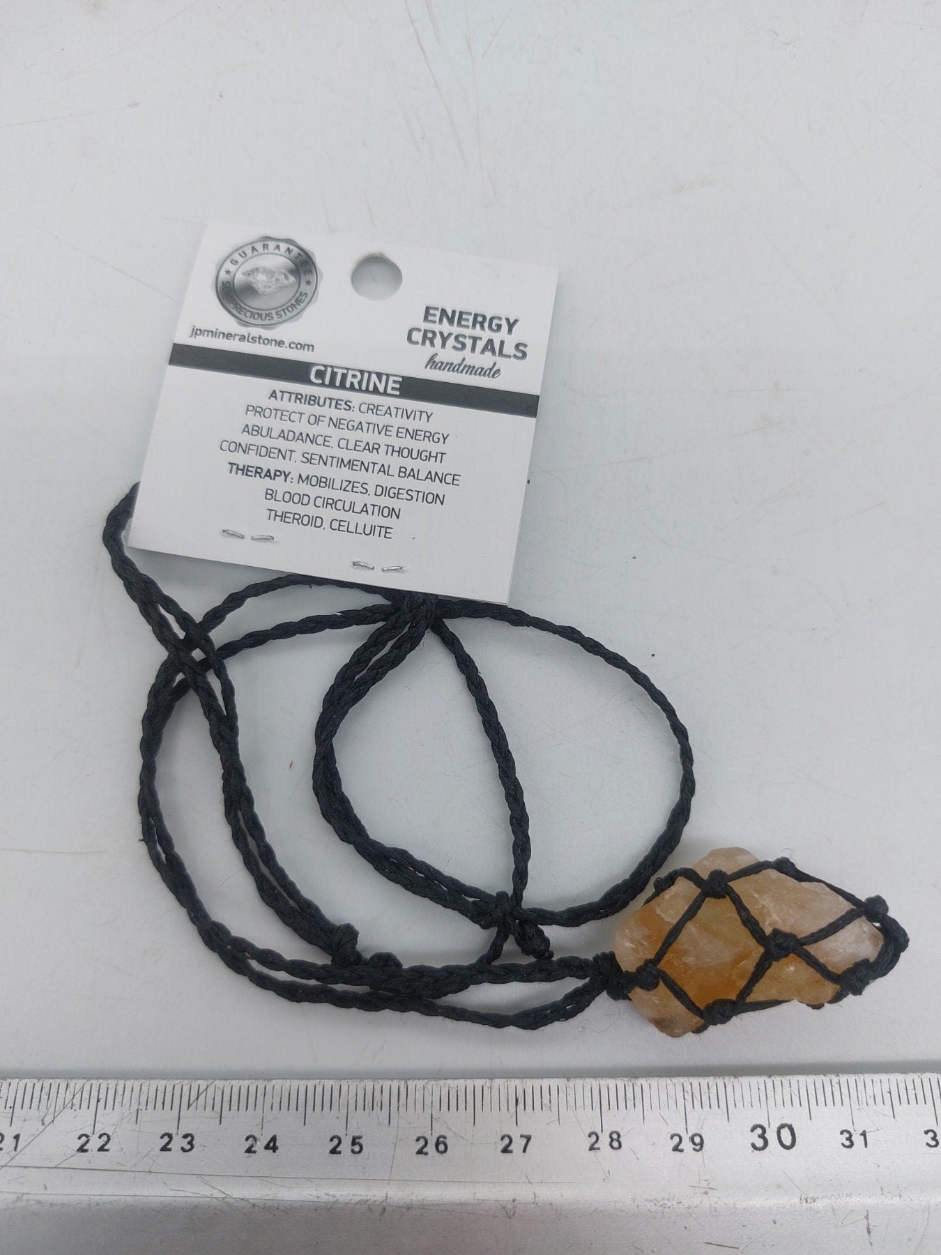 Citrine Rough Crystal Macrame Necklace