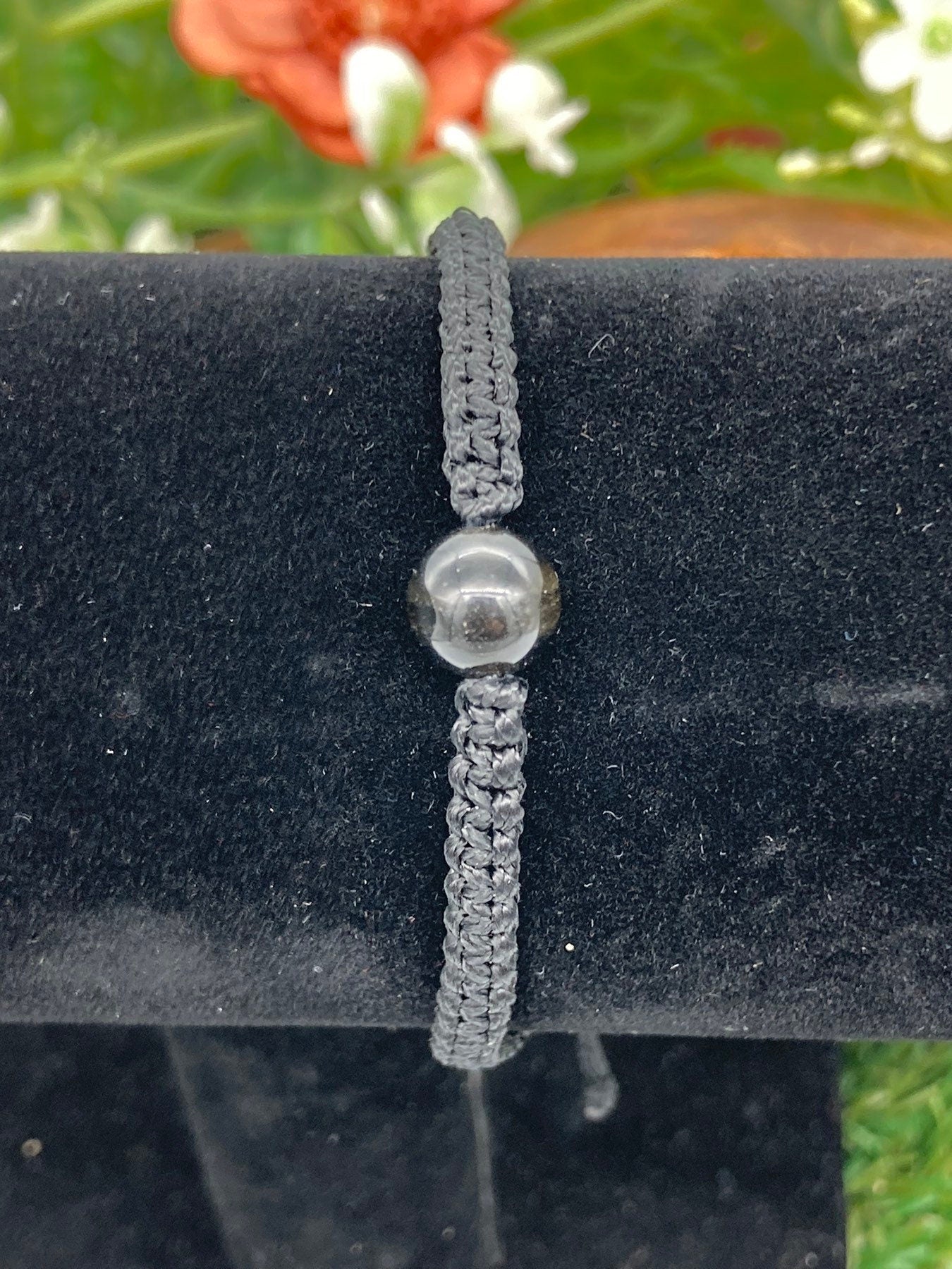 Smoky Quartz Bead Macrame Bracelet