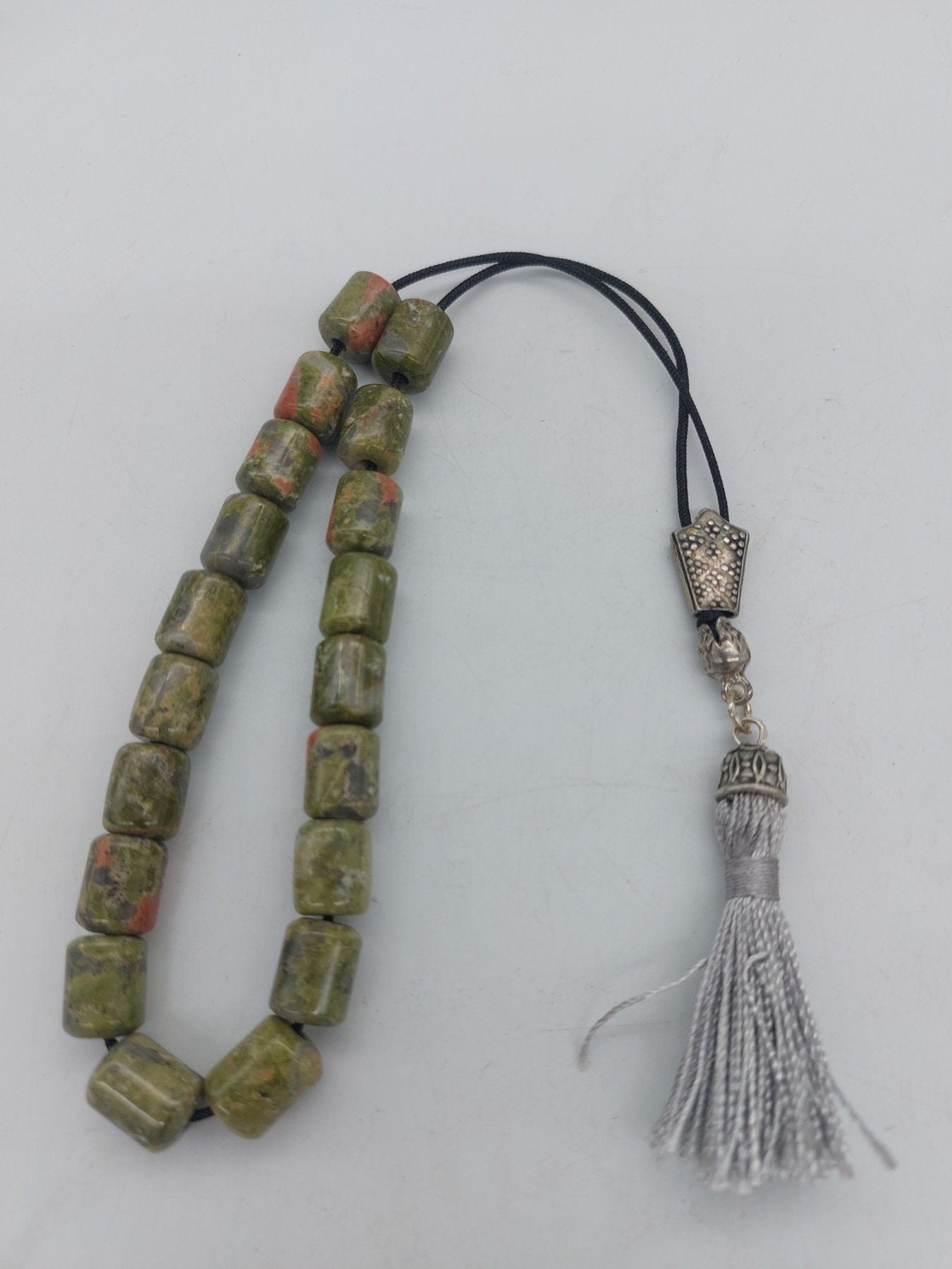 Unakite Crystal -Handmade-Worry beads-Meander-Greek kompoloi-Greek coulture-Gift idea-Men's accessories