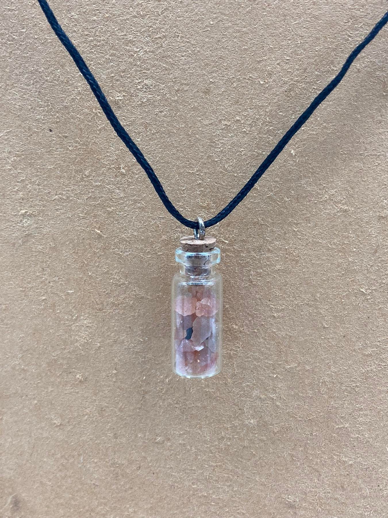 Sunstone Crystal Chips Bottle Necklace