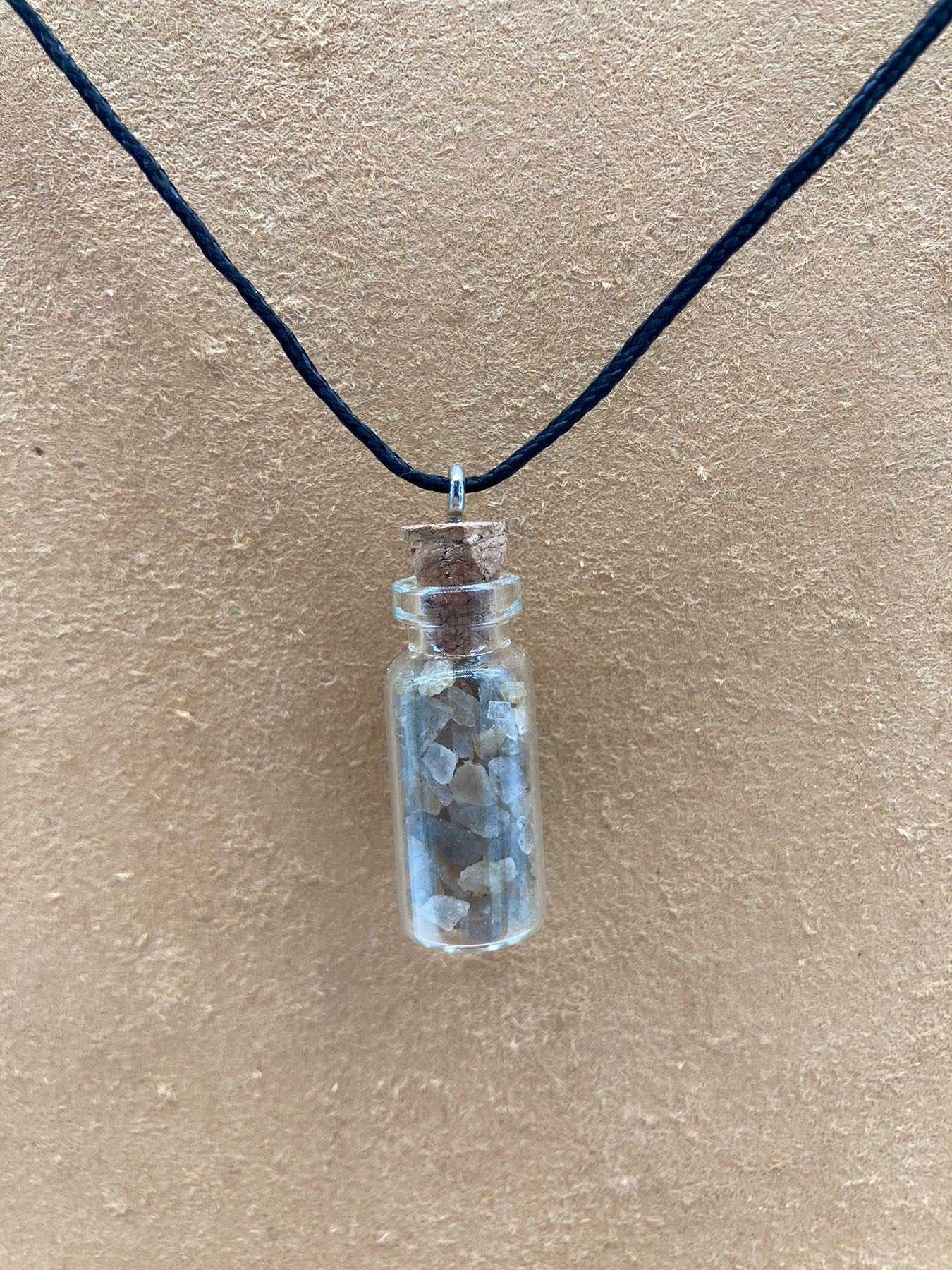 Labradorite Crystal Chips Bottle Necklace