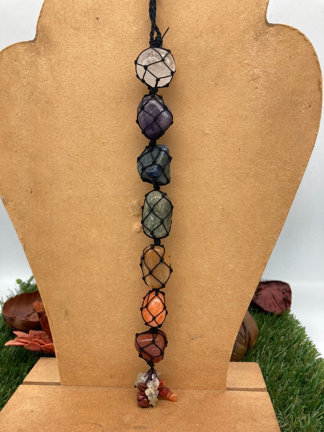 Chakra-Steine Heilwerkzeug Makramee