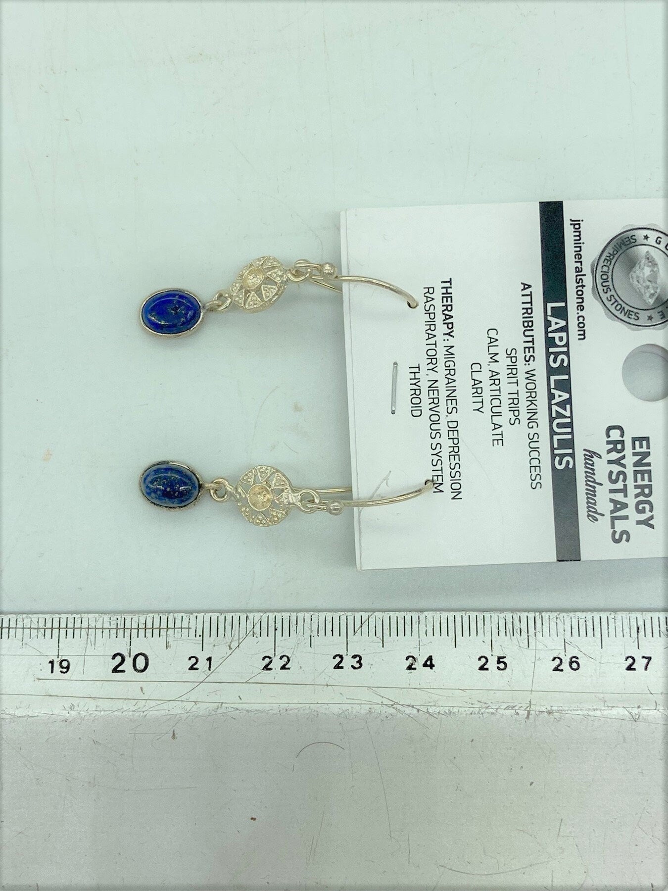 Lapis Lazuli Crystal Silver Plated Earrings