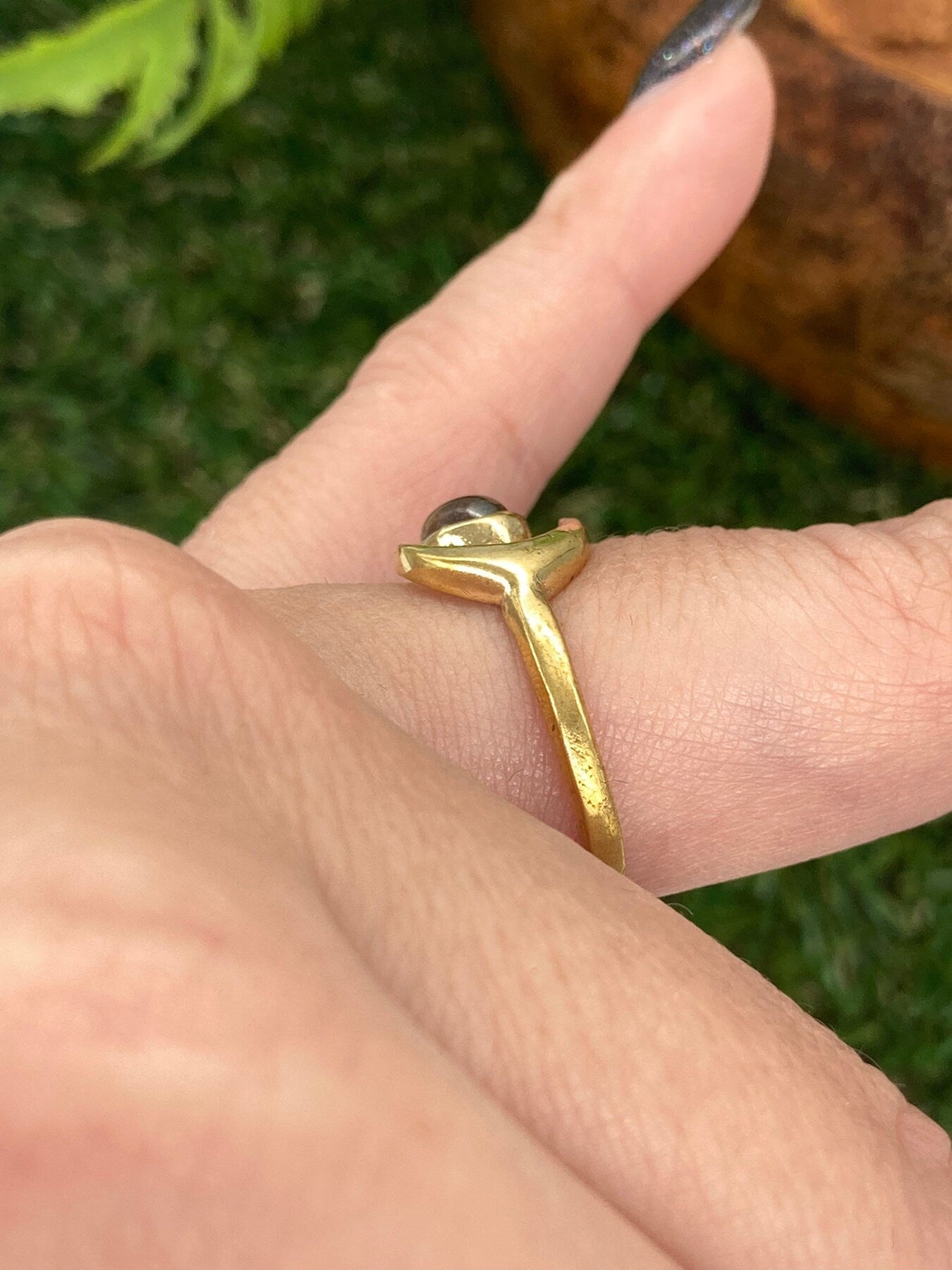 Tiger's Eye Crystal Brass Ring