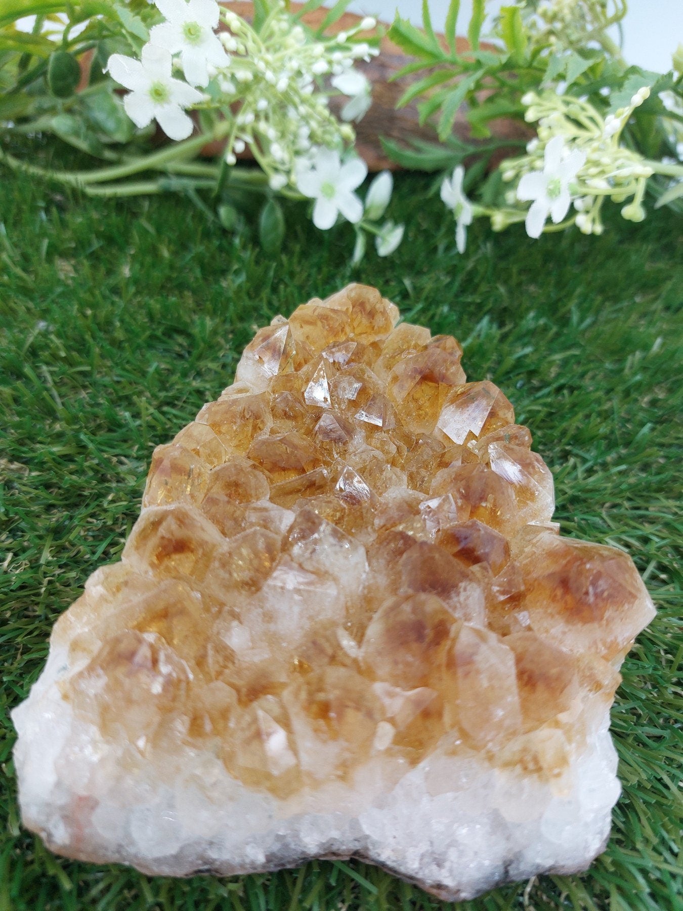 Citrine Rough Crystal Geode Home Decor Happiness Prosperity