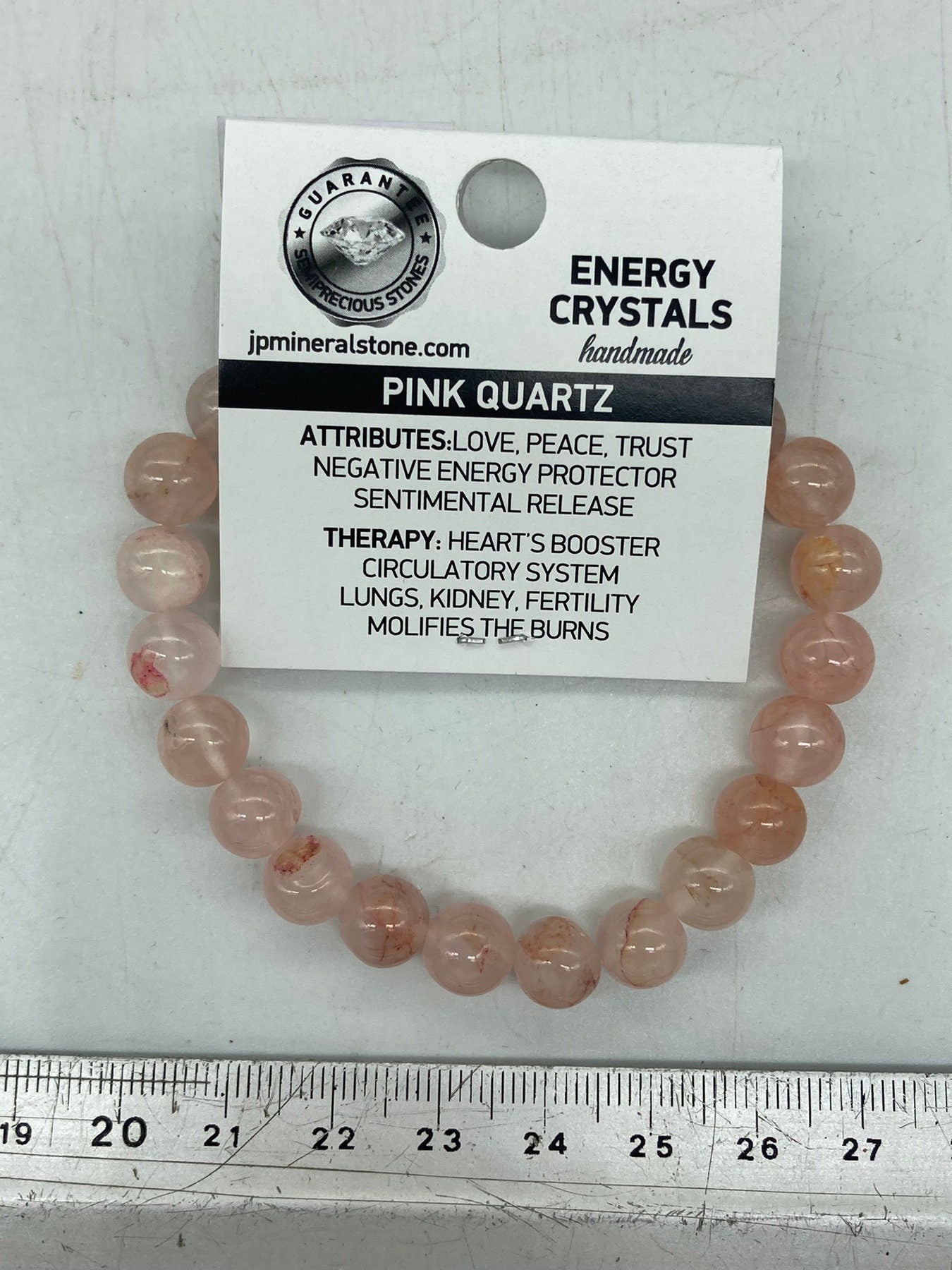 Rose Quartz Natural Crystal 8MM Beads Bracelets, Wrist Bracelet, Strechy Bracelet, Beaded Bracelet, Hand Made Gift, Crystal Bracelet