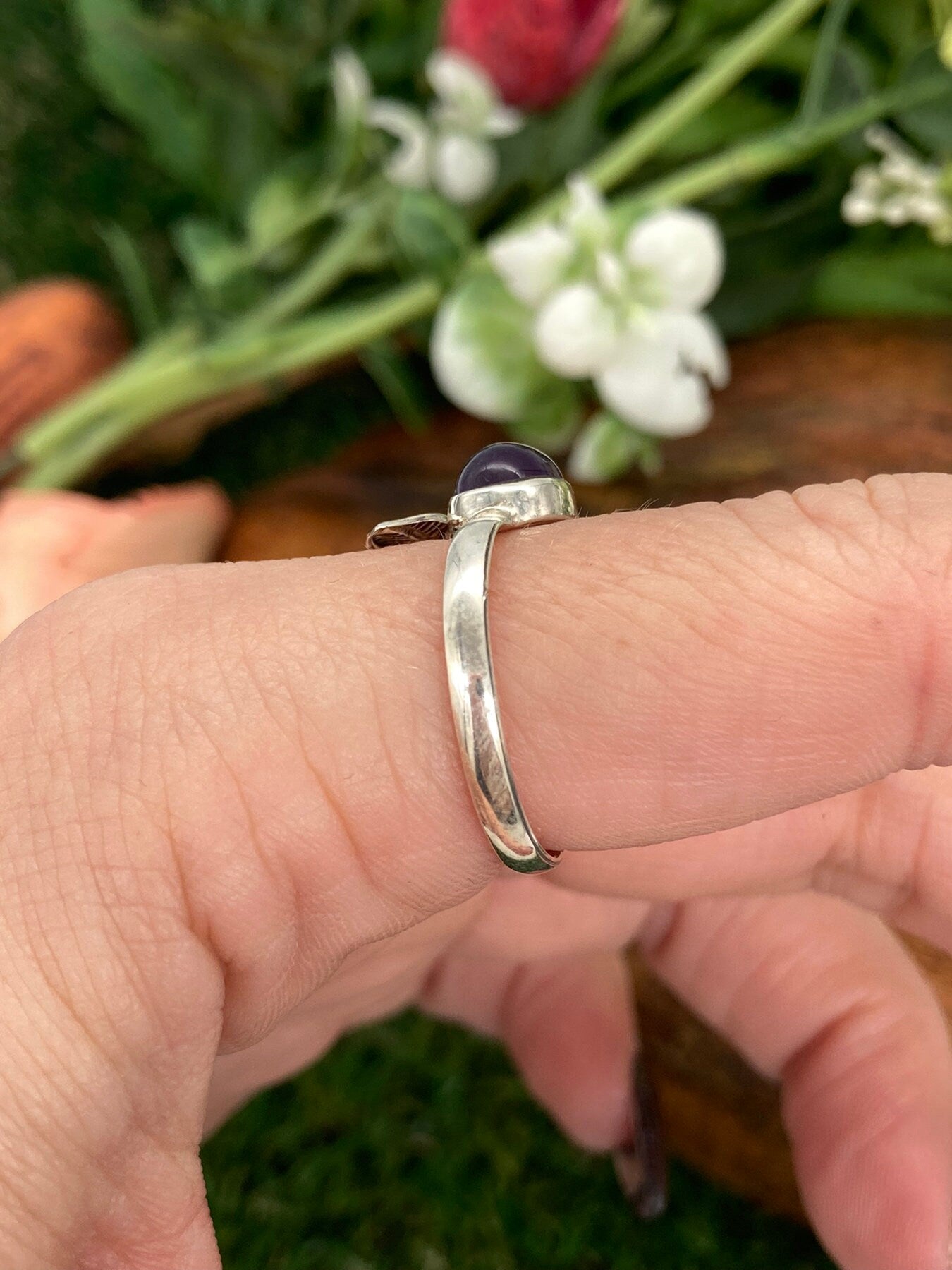 Amethyst Crystal Sterling Silver 925 Ring Top Quality Handmade