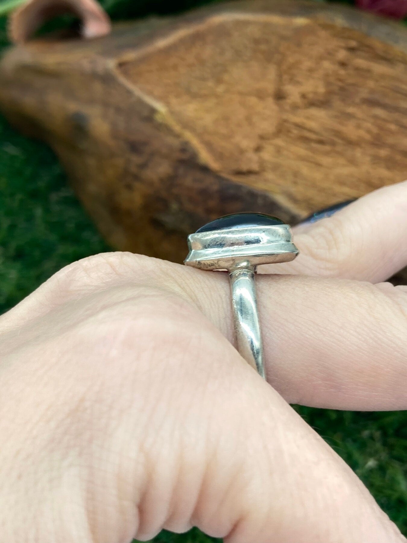 Red Garnet Crystal Sterling Silver 925 Ring Top Quality Handmade Cabochon Cut