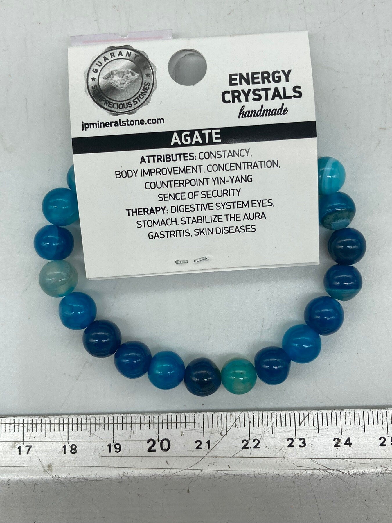 Blue Agate Natural Crystal 8MM Beads Bracelets, Wrist Bracelet, Strechy Bracelet, Beaded Bracelet, Hand Made Gift, Crystal Bracelet