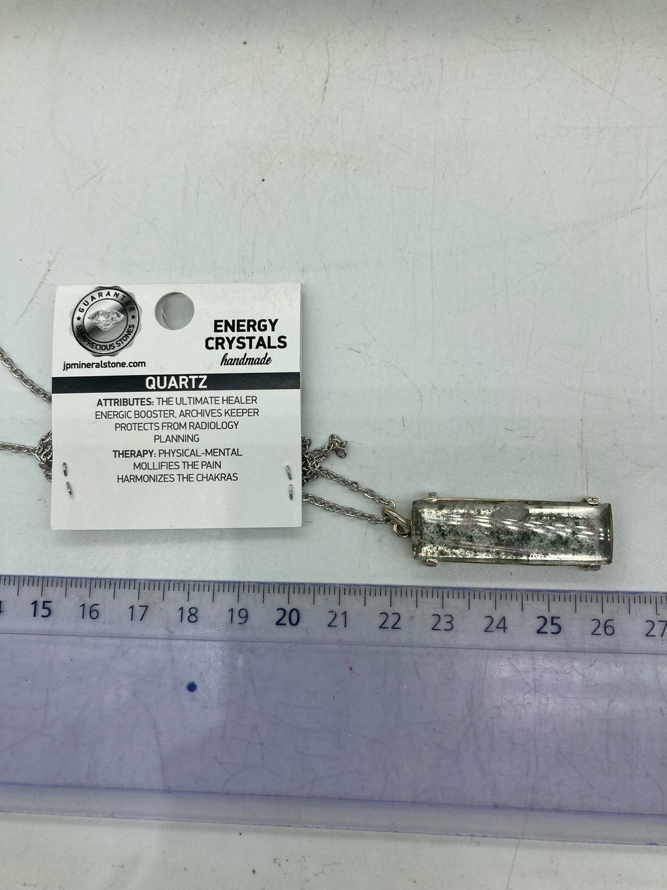 Garden Quartz Cabochon Cut Sterling Silver Necklace