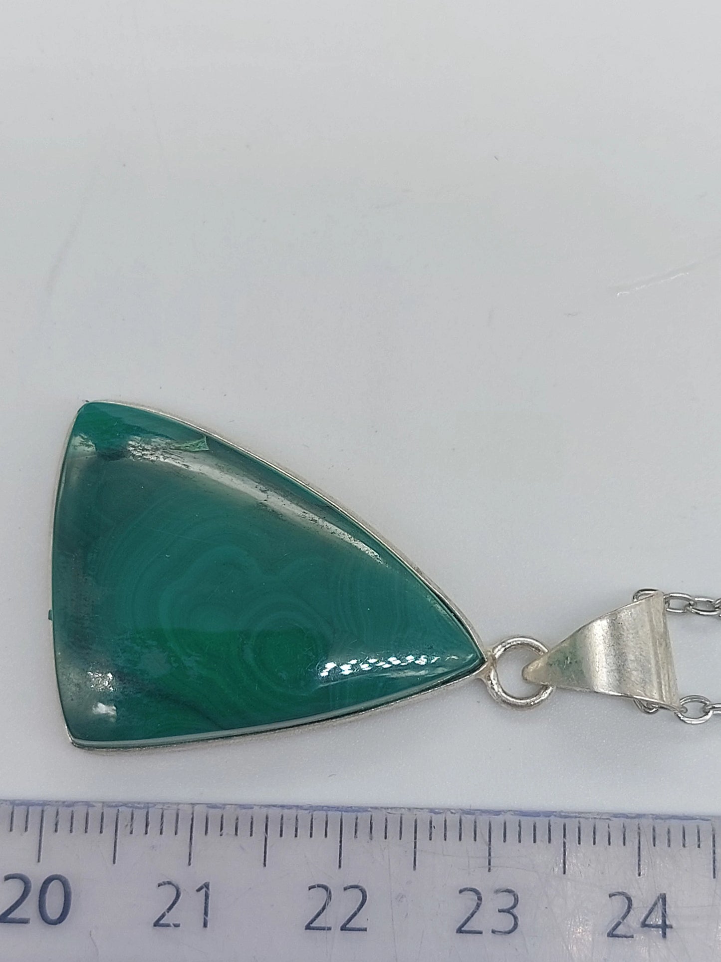 Malachite Crystal Silver Plated Necklace