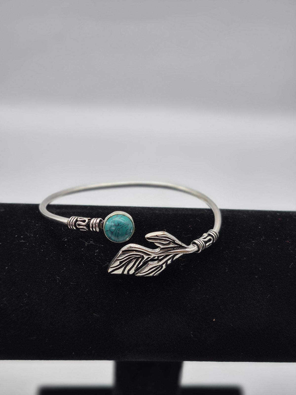 Turquoise Cuff Bracelet, Silver-Plated Crystal Jewelry, Adjustable Women’s Gemstone Cuff