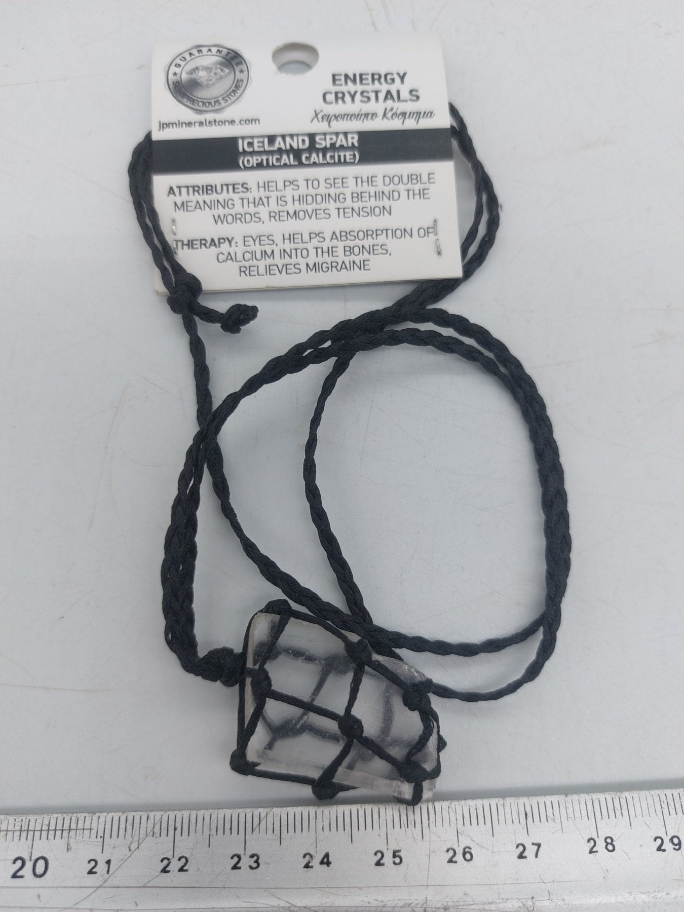 Optische Calcit Island Kristall Makramee Halskette