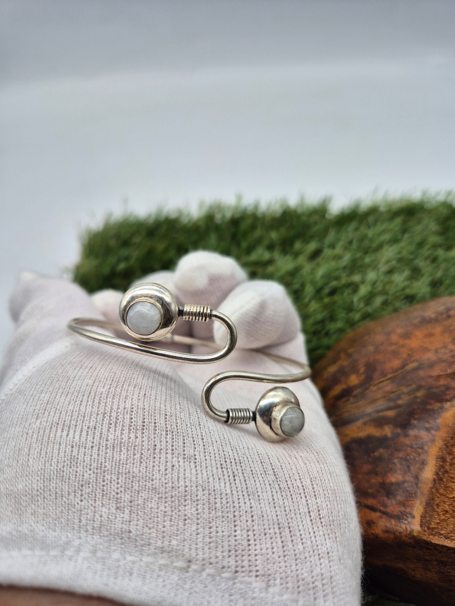 Moonstone Crystal Bracelet Silver Plated