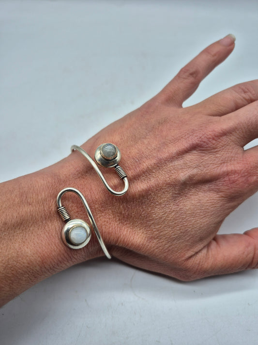 Moonstone Crystal Bracelet Silver Plated