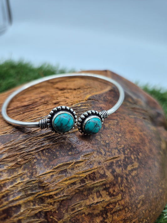 Turquoise Crystal Bracelet Silver Plated