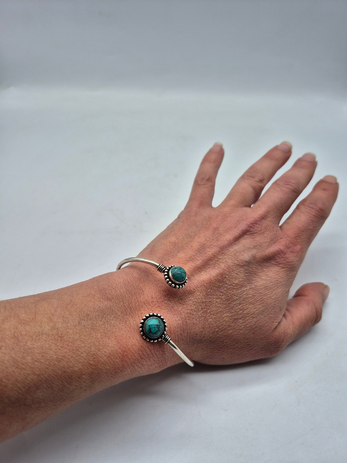 Turquoise Crystal Bracelet Silver Plated
