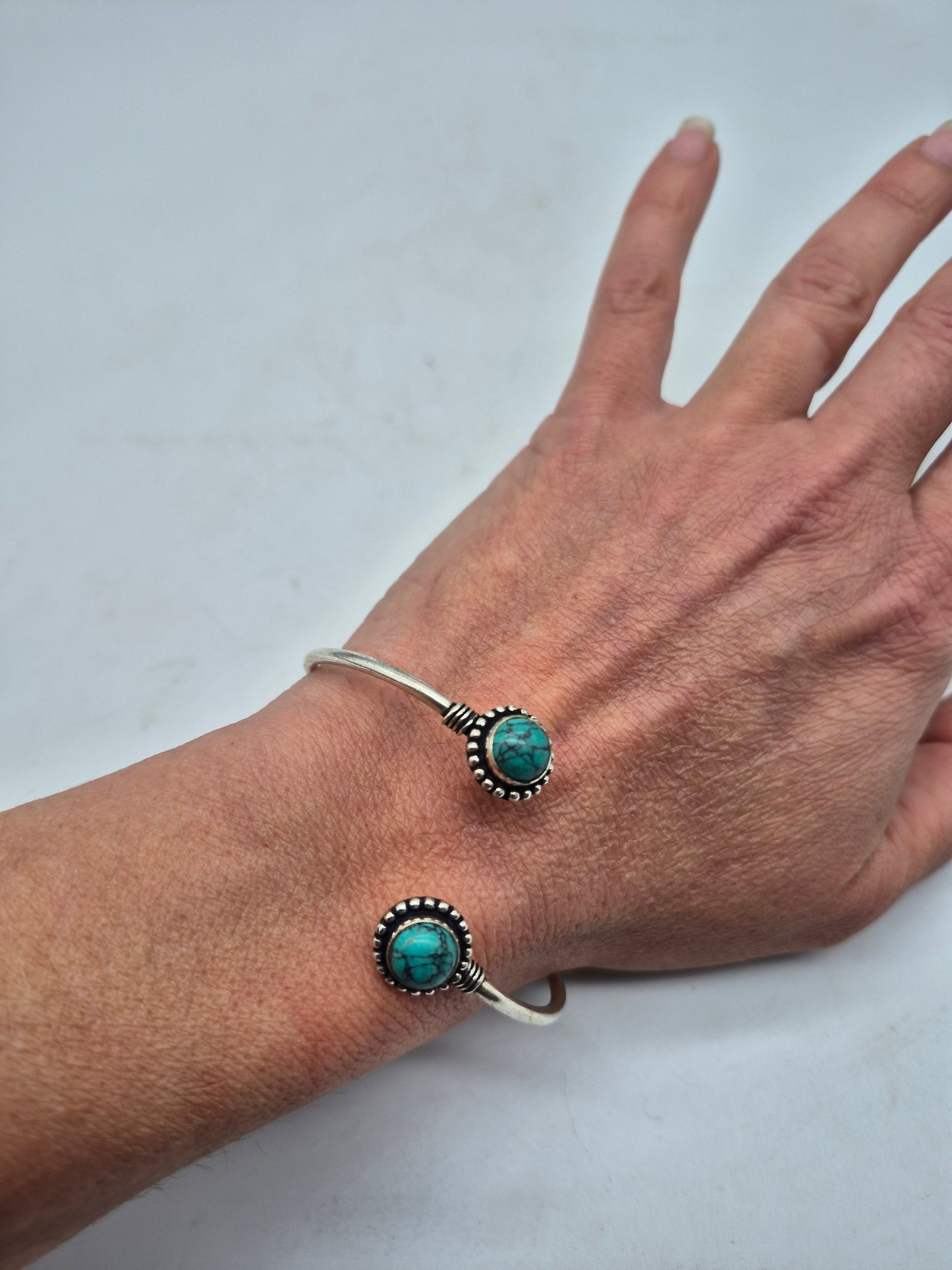 Turquoise Crystal Bracelet Silver Plated