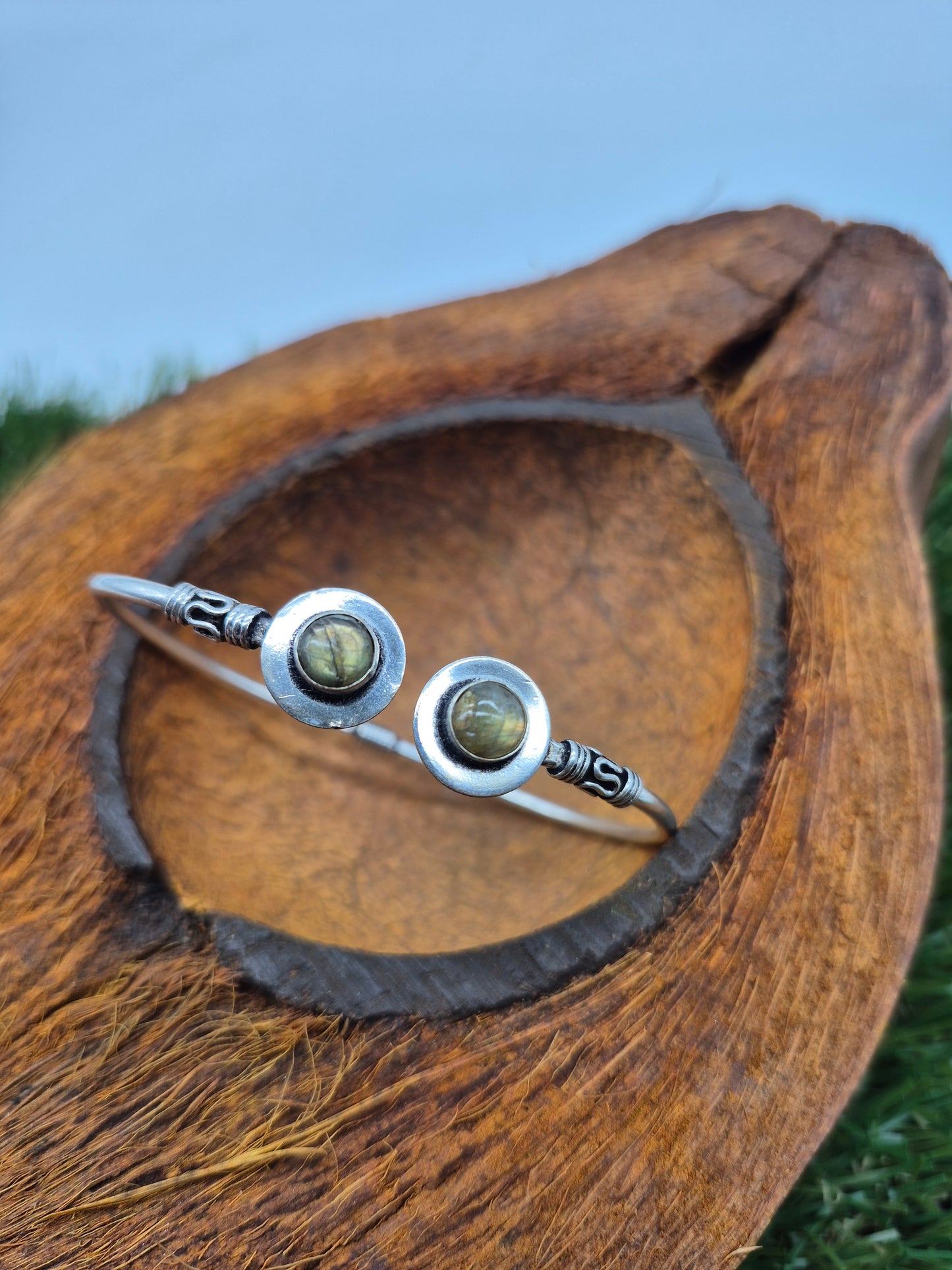 Labradorite Crystal Bracelet Silver Plated