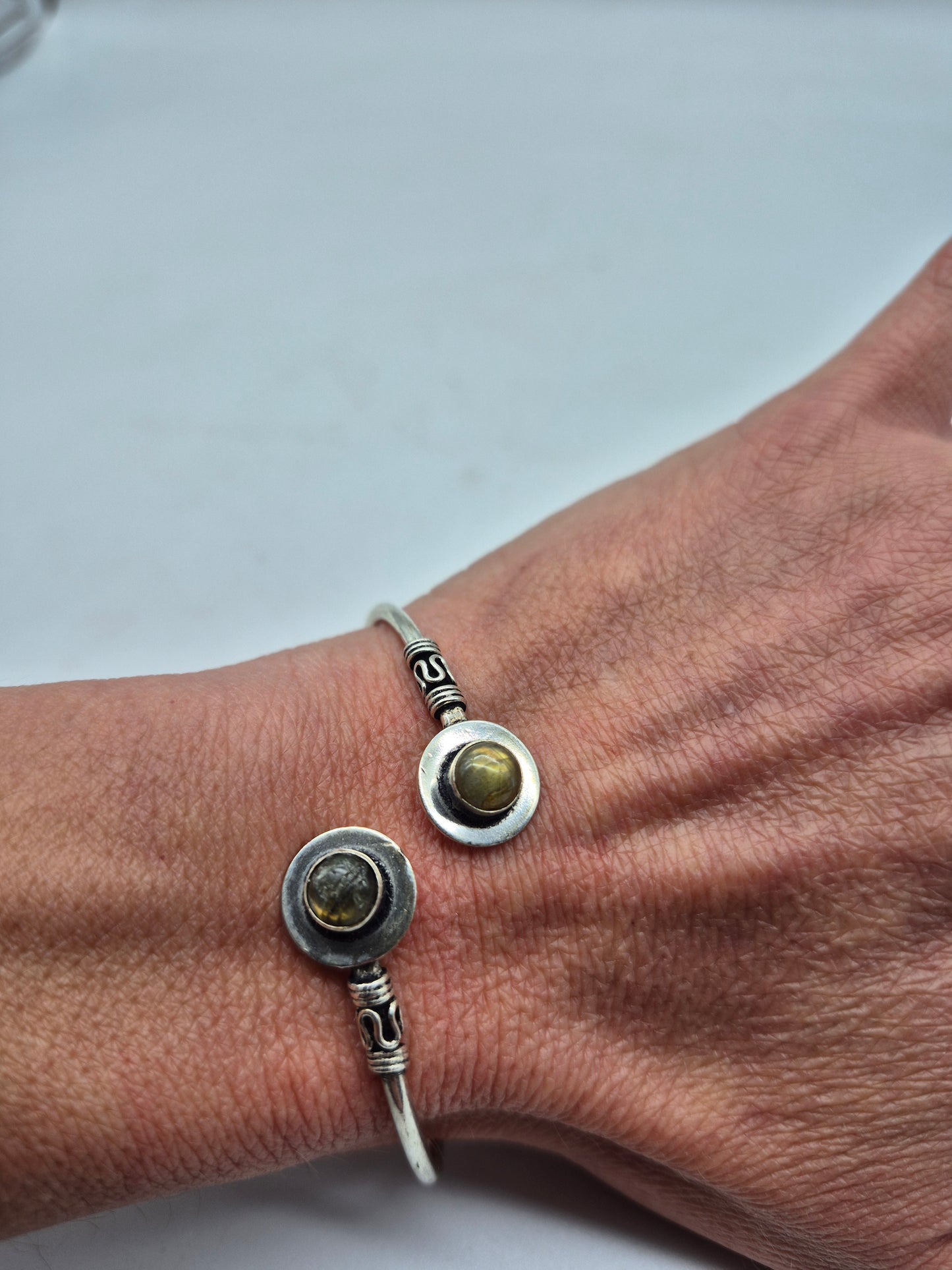 Labradorite Crystal Bracelet Silver Plated