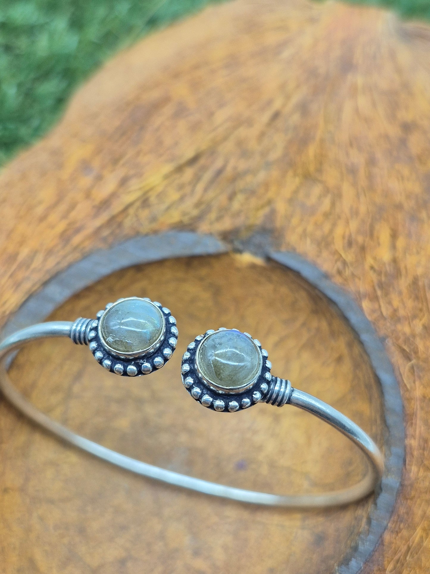 Labradorite Crystal Bracelet Silver Plated