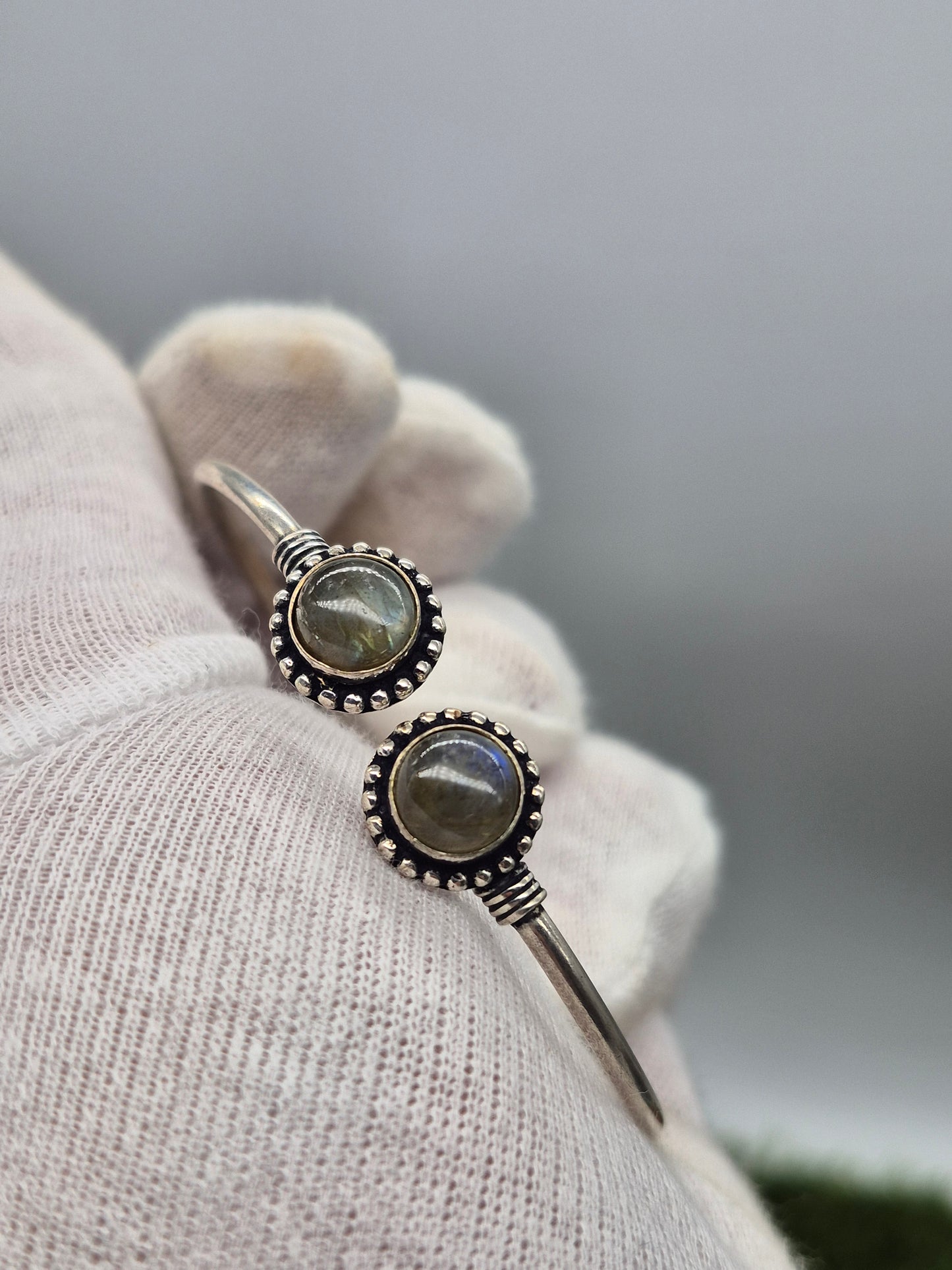 Labradorite Crystal Bracelet Silver Plated