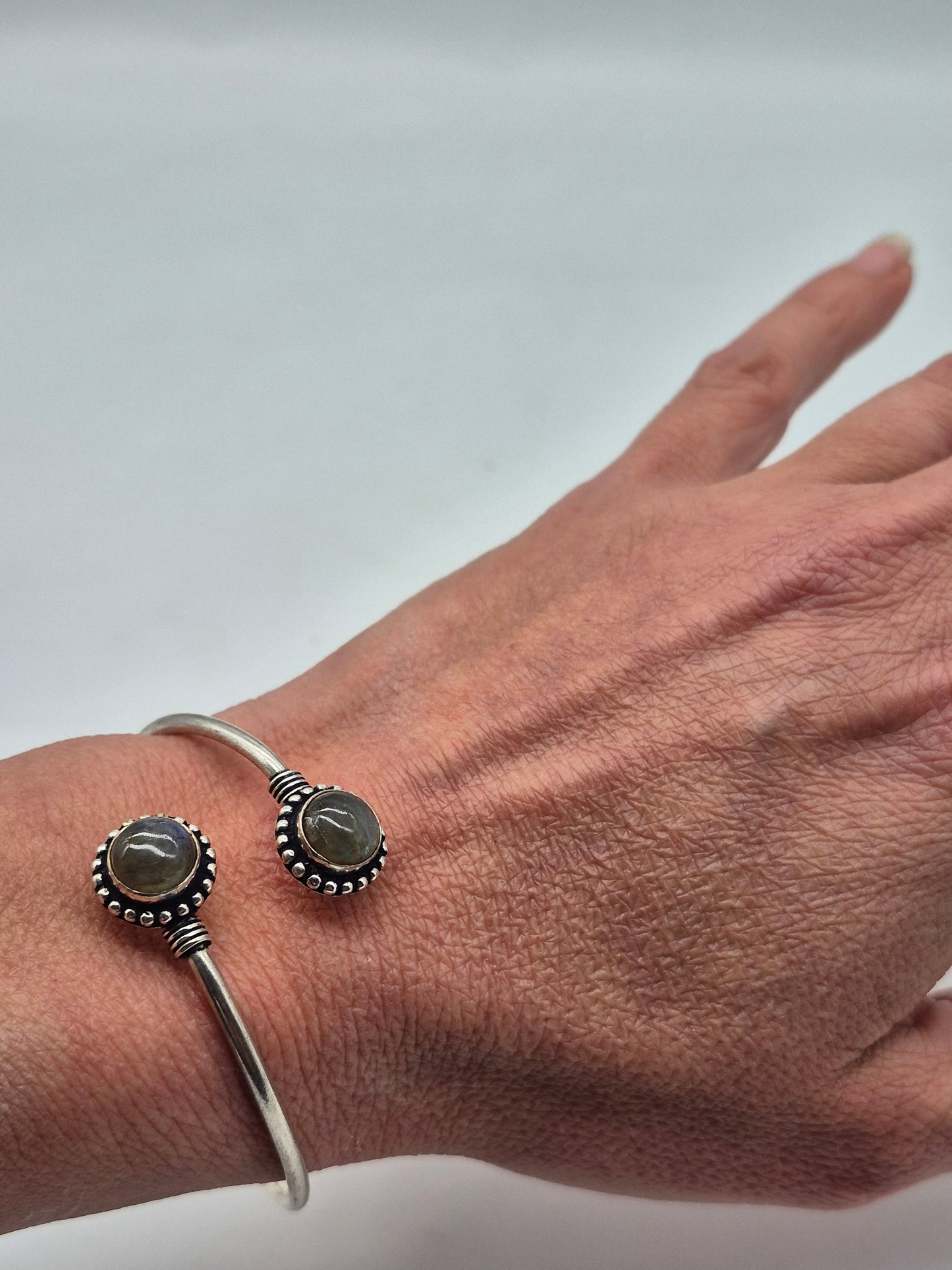 Labradorite Crystal Bracelet Silver Plated