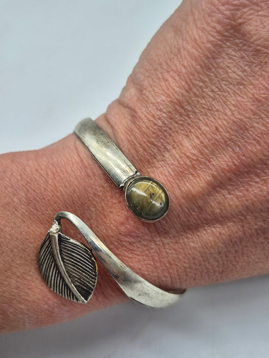 Labradorite Crystal Bracelet Silver Plated