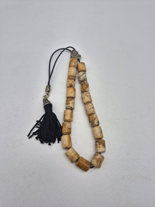 Zebra Jasper Crystal Handmade Worry beads - Greek kompoloi