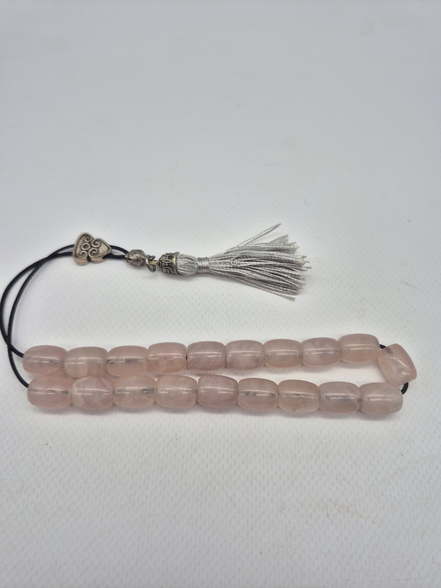 Rose Quartz Crystal Handmade Worry beads - Greek kompoloi