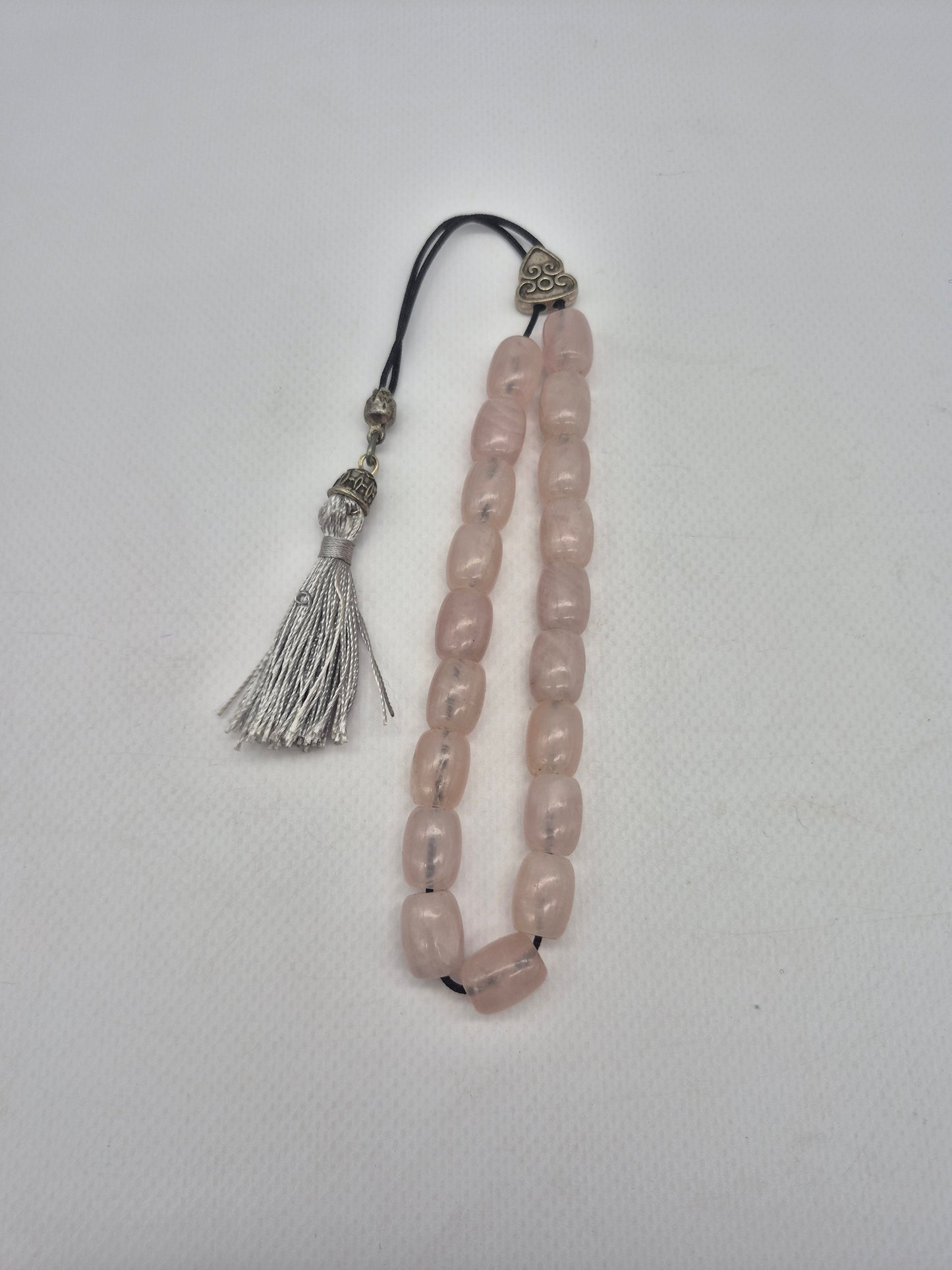 Rose Quartz Crystal Handmade Worry beads - Greek kompoloi