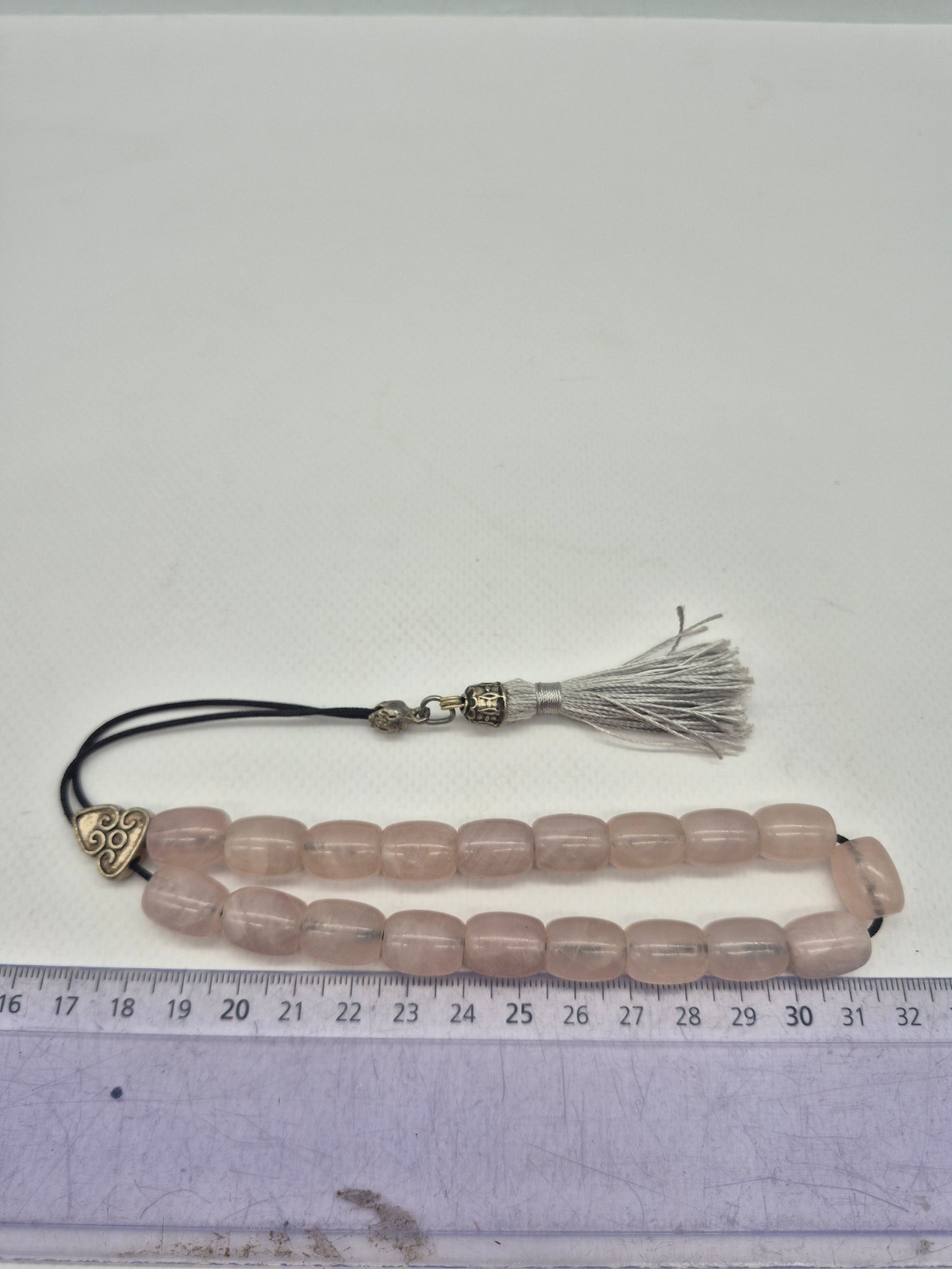 Rose Quartz Crystal Handmade Worry beads - Greek kompoloi