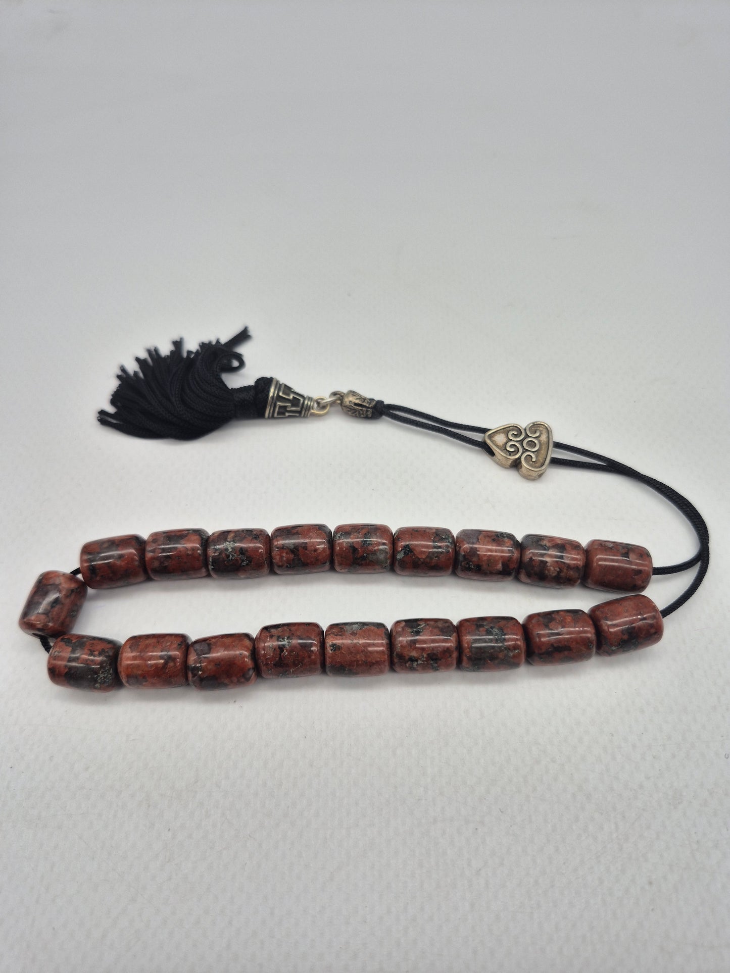 Handmade Mahogany Obsidian Worry Beads: Greek Kompoloi Men's Gift