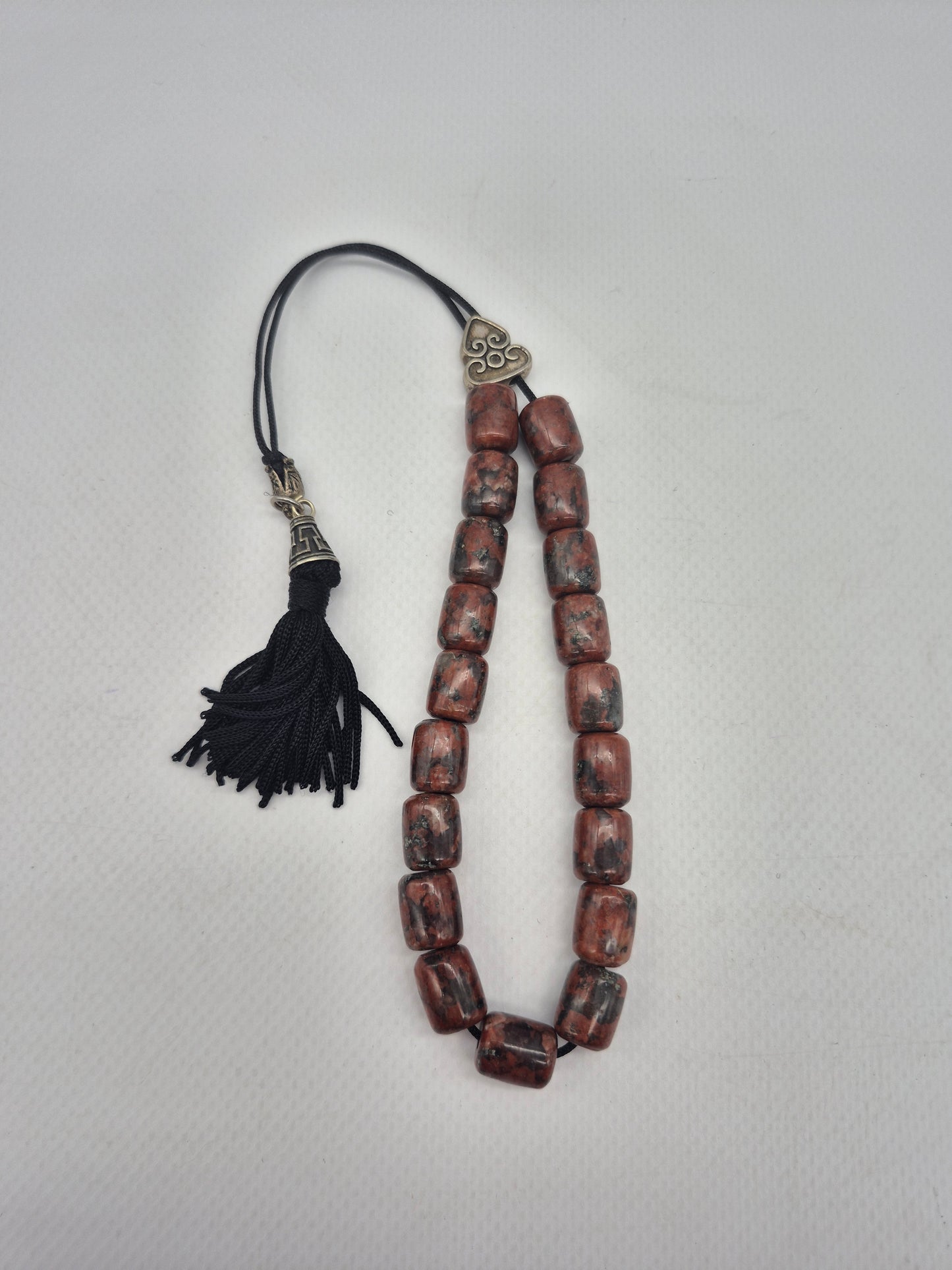 Handmade Mahogany Obsidian Worry Beads: Greek Kompoloi Men's Gift