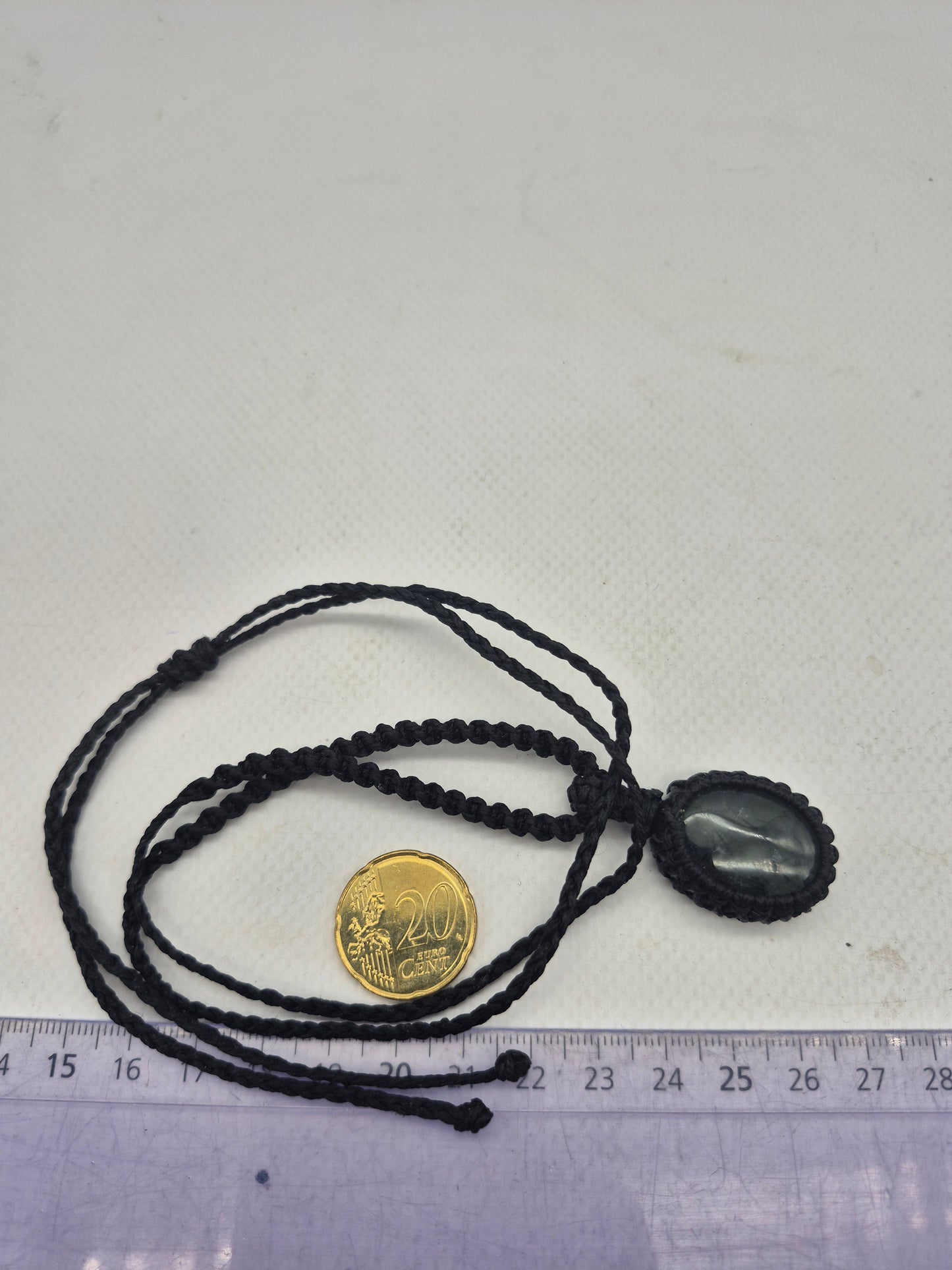 Tourmalinated Prehnite Macrame Necklace, Prehnite with green Tourmaline Handmade Woven Pendant