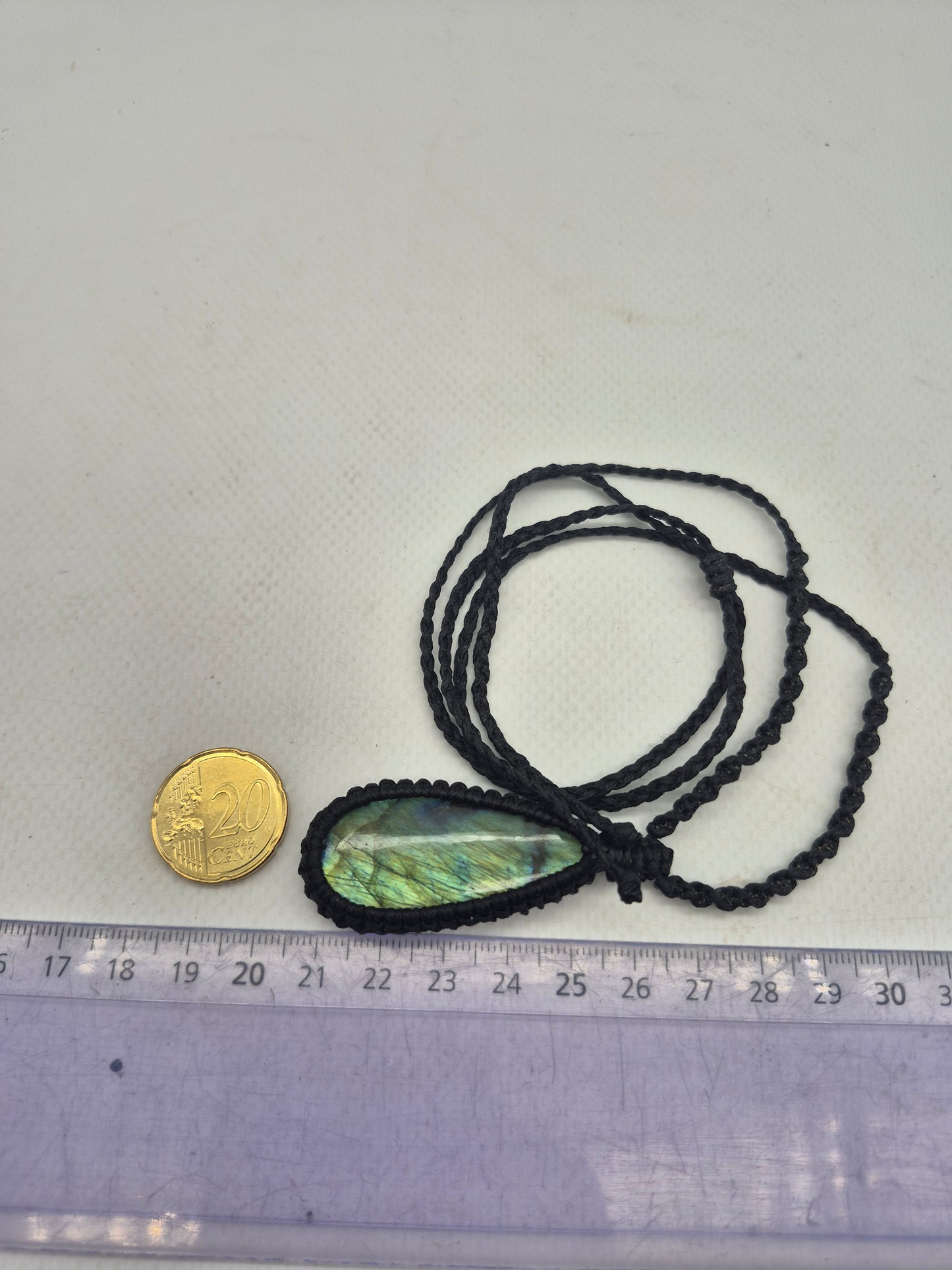 Labradorite Macrame Pendant Necklace Cabochon