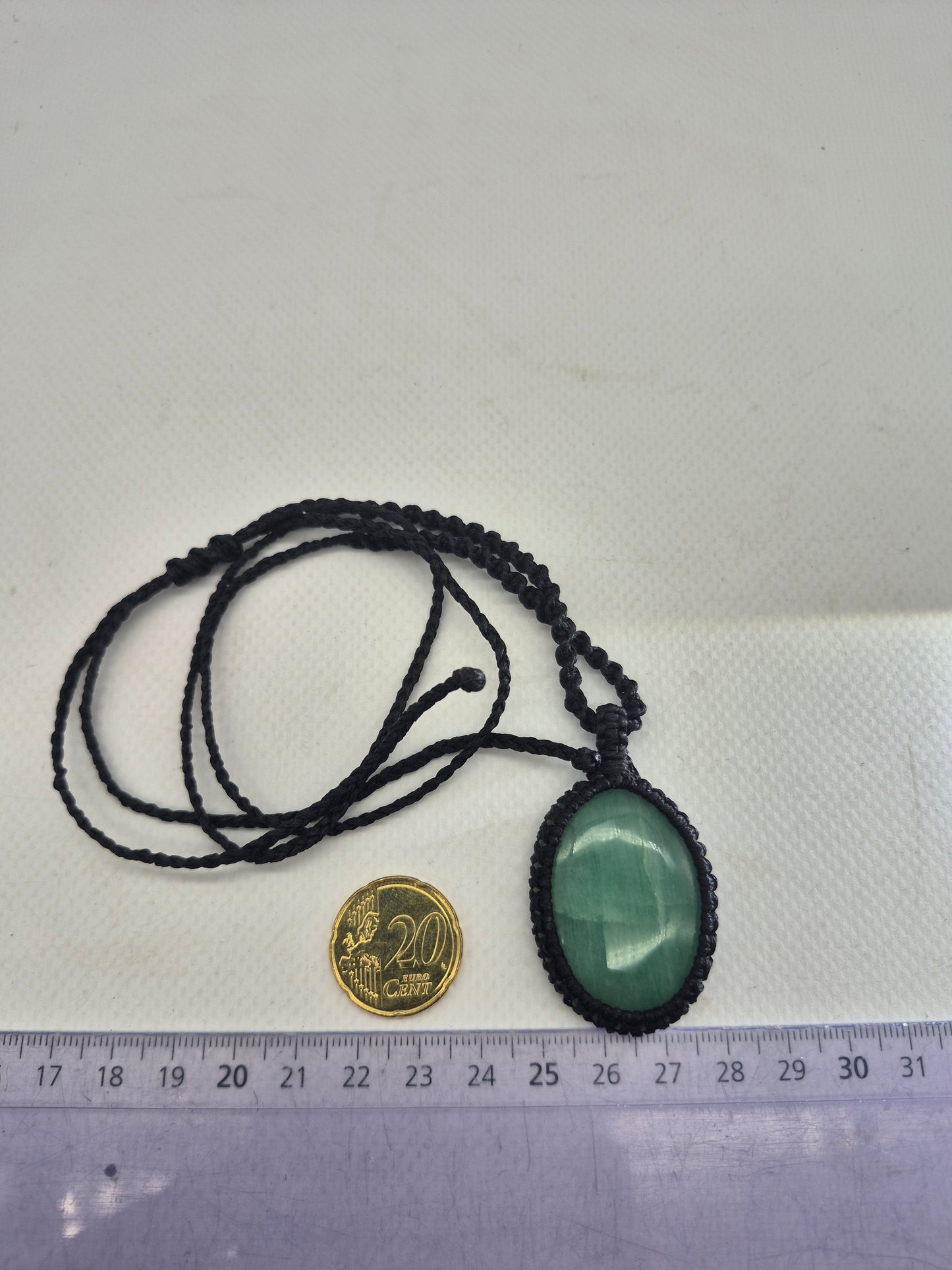 Green Aventurine Macrame Necklace: Lucky Crystal Healing Stone