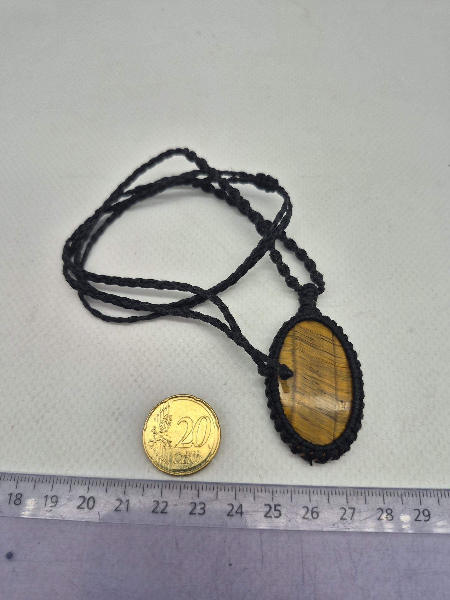 Tiger's Eye  Crystal Macrame Necklace