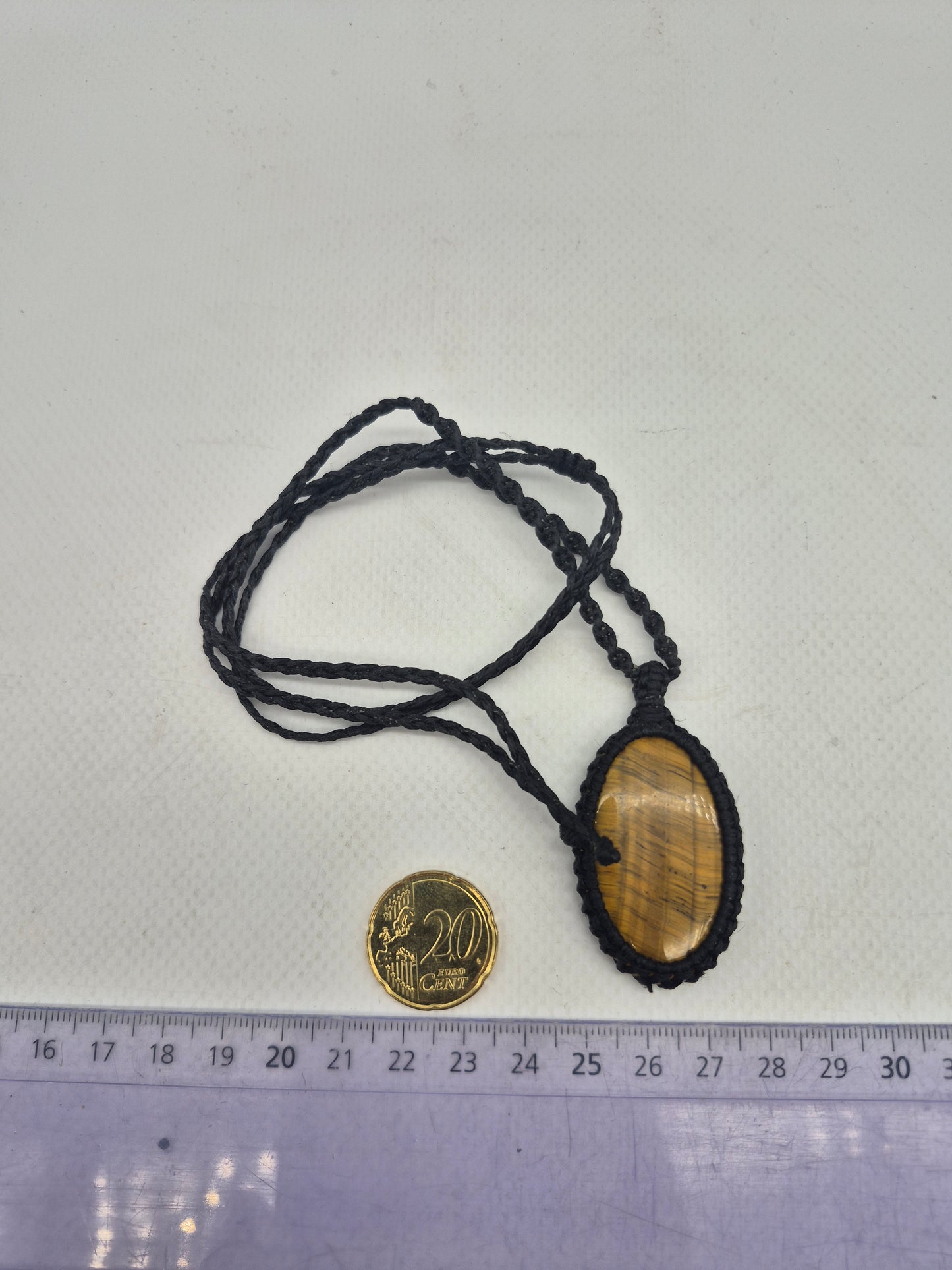 Tiger's Eye  Crystal Macrame Necklace