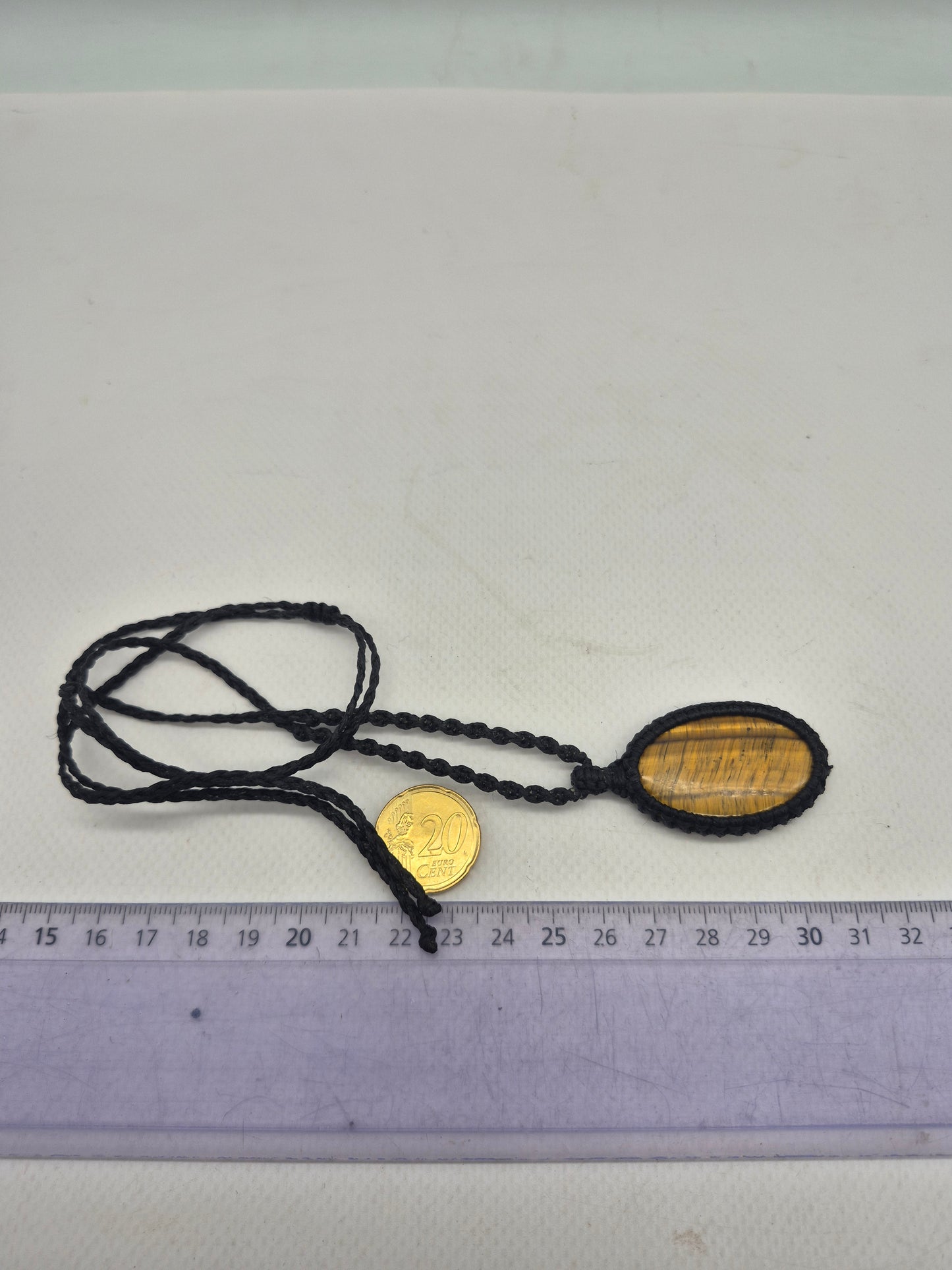 Tiger's Eye  Crystal Macrame Necklace