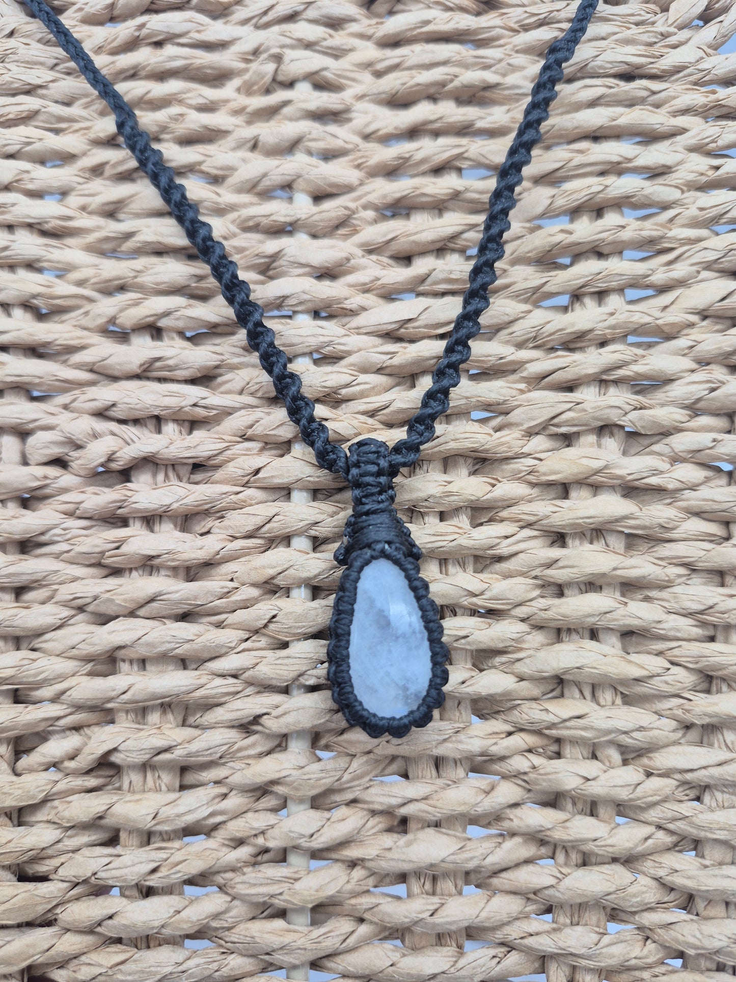 Moonstone Handmade Wrapped Macrame Necklace - Healing Stone