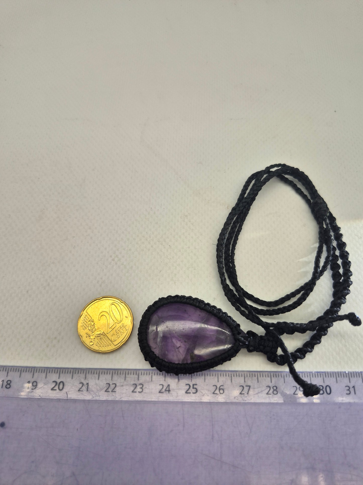 Amethyst Crystal  Macrame Necklace