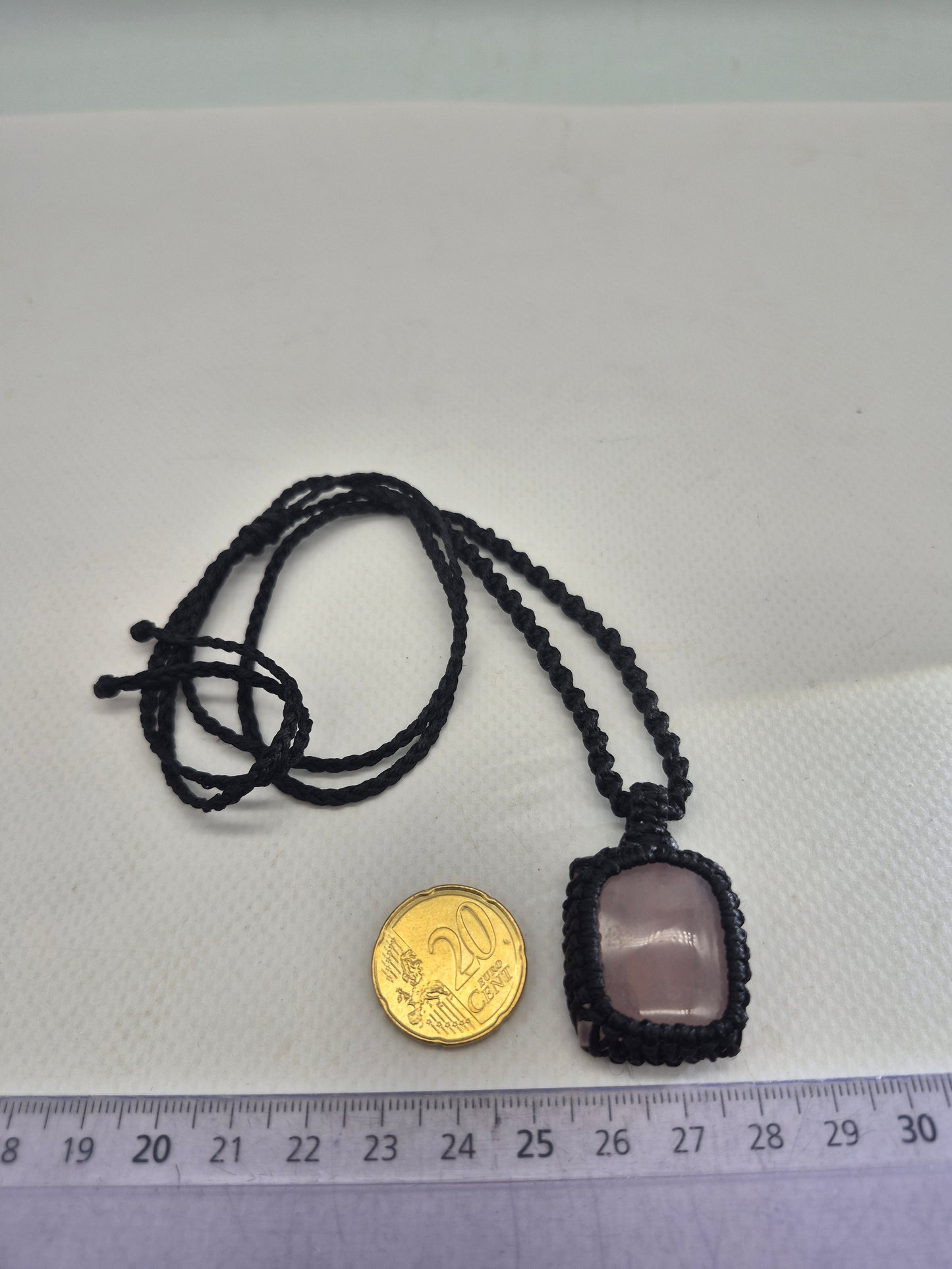 Rose Quartz Crystal Macrame Necklace - Love & Emotional Healing