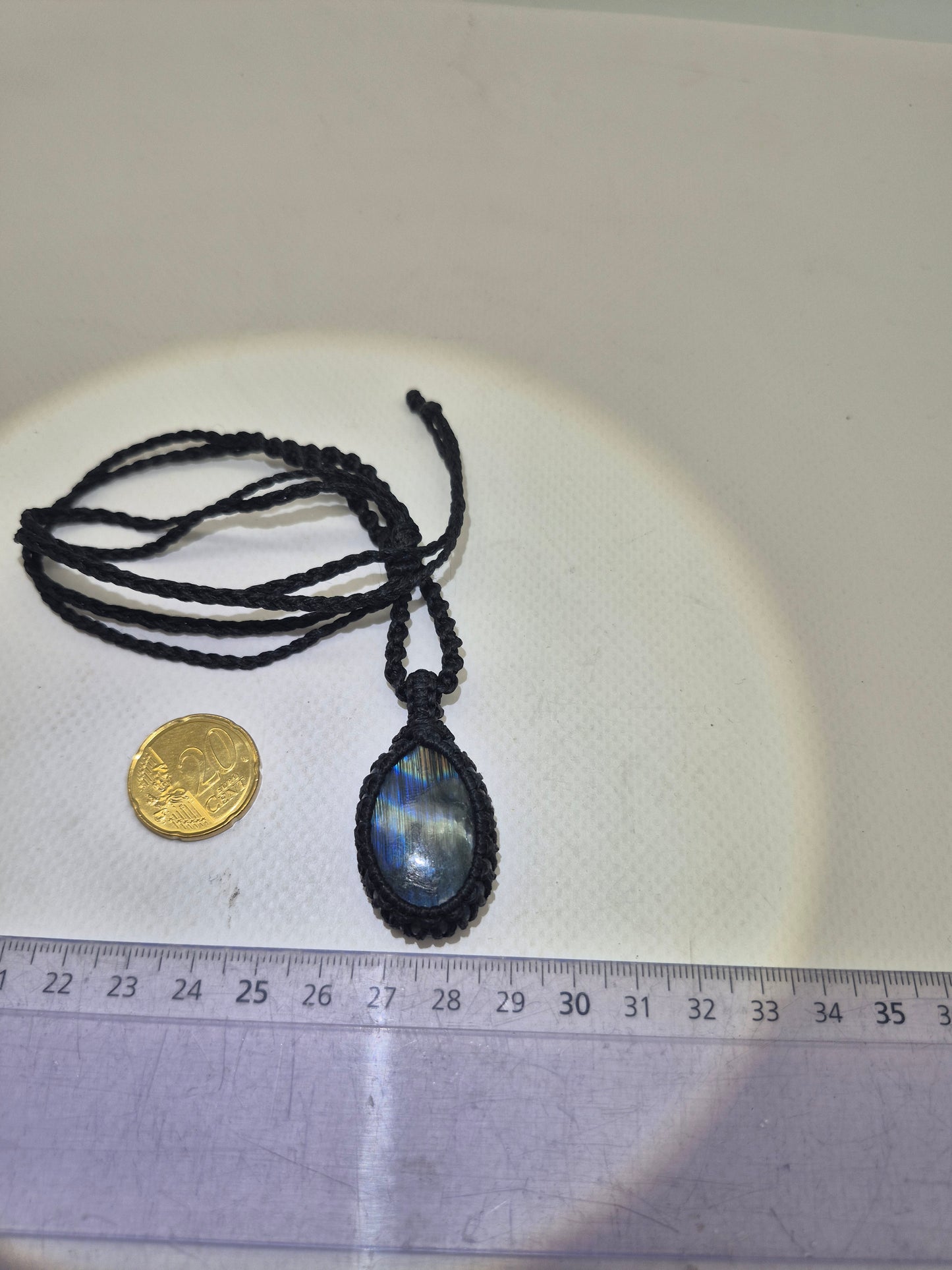 Labradorite Macrame Pendant Necklace Cabochon