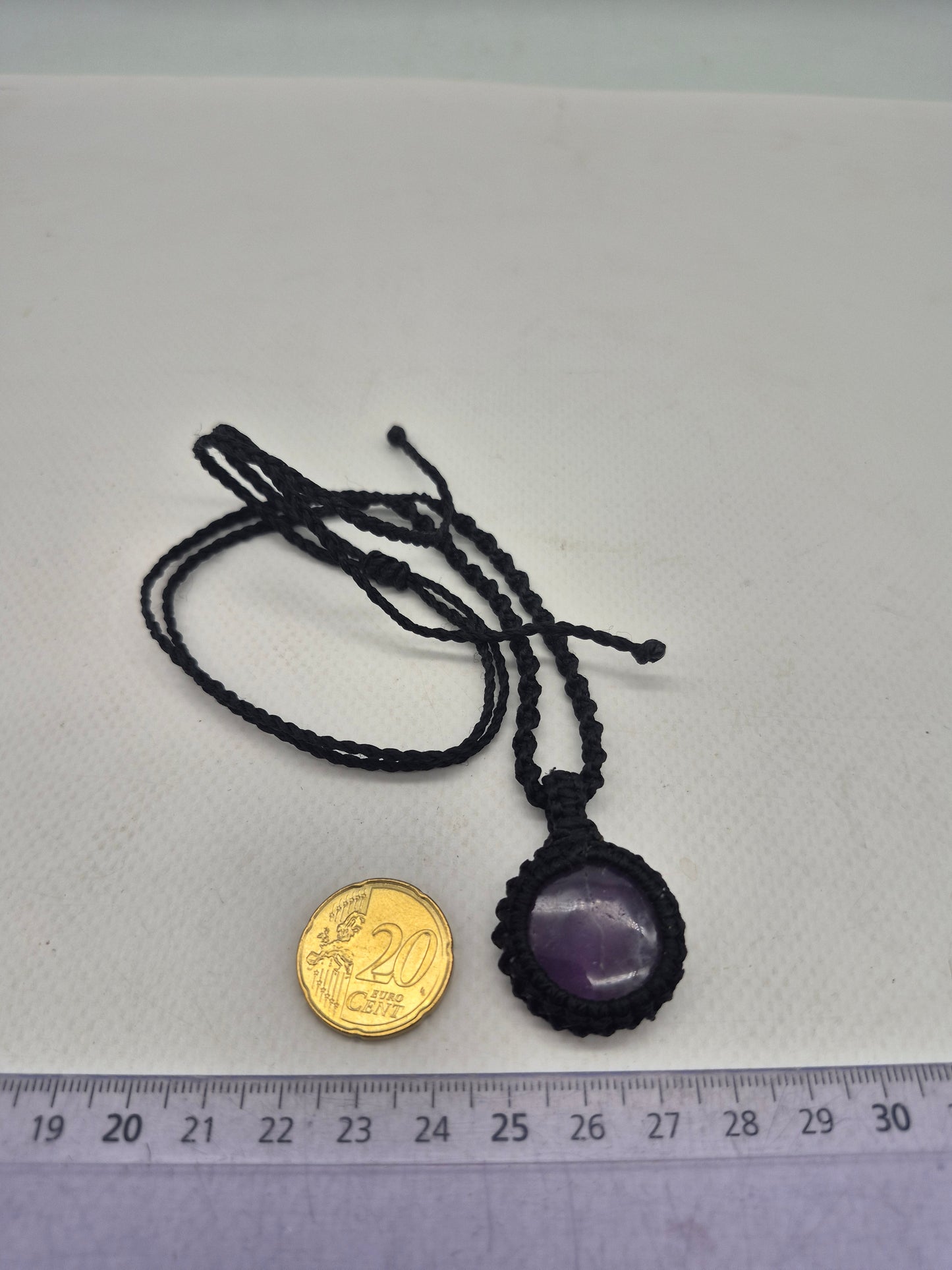 Amethyst Crystal  Macrame Necklace