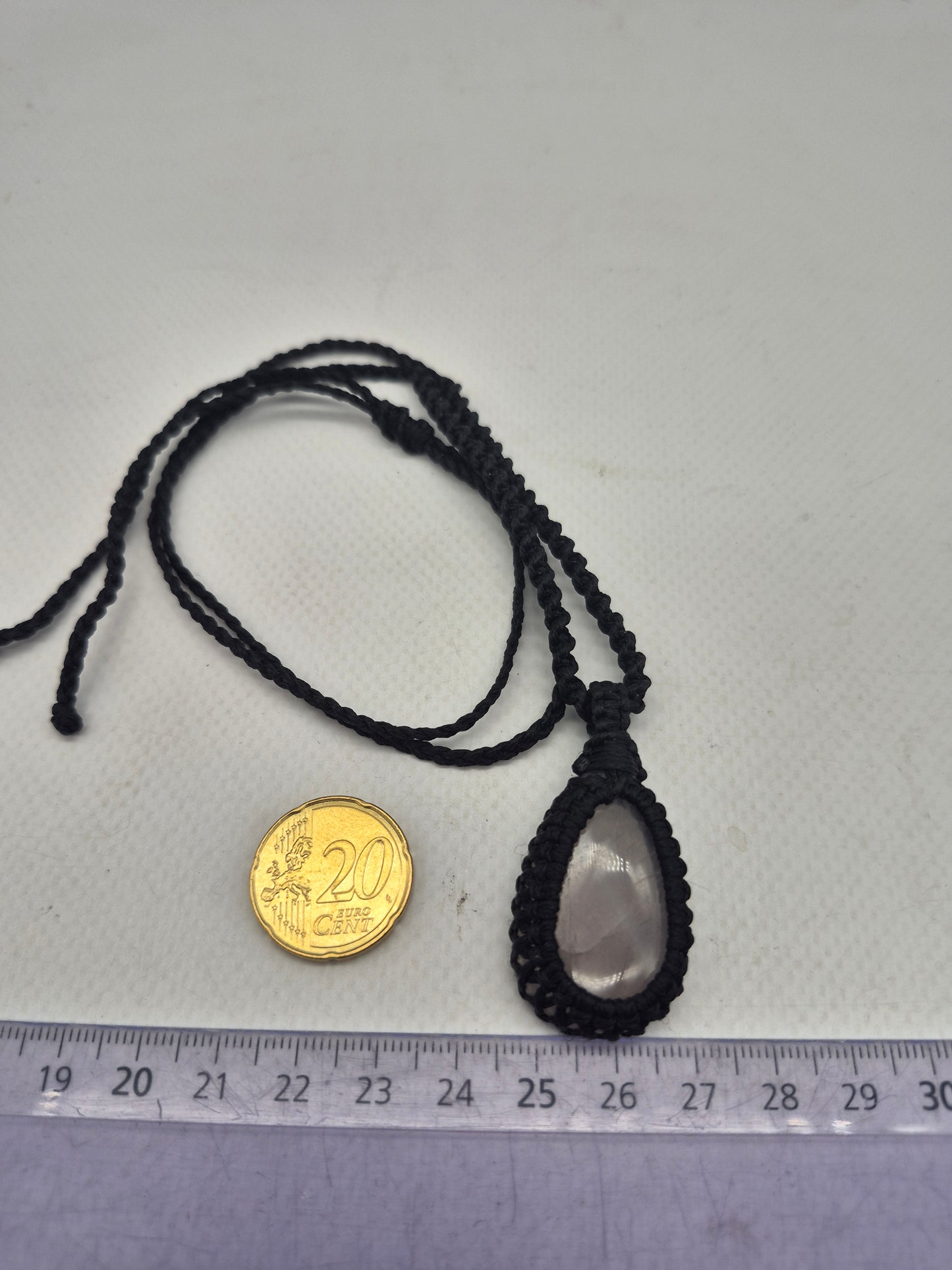 Rose Quartz Crystal Macrame Necklace - Love & Emotional Healing