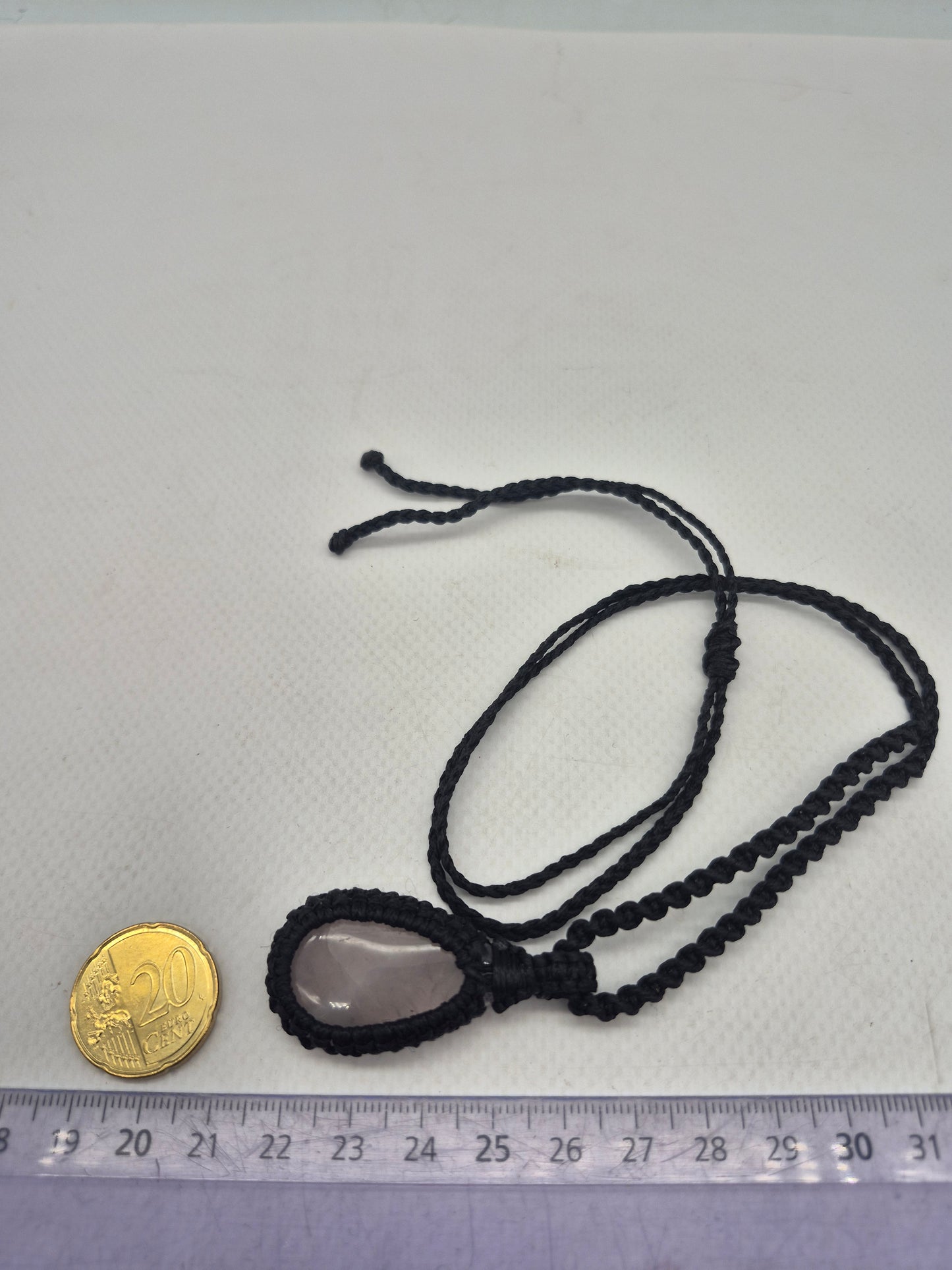 Rose Quartz Crystal Macrame Necklace - Love & Emotional Healing